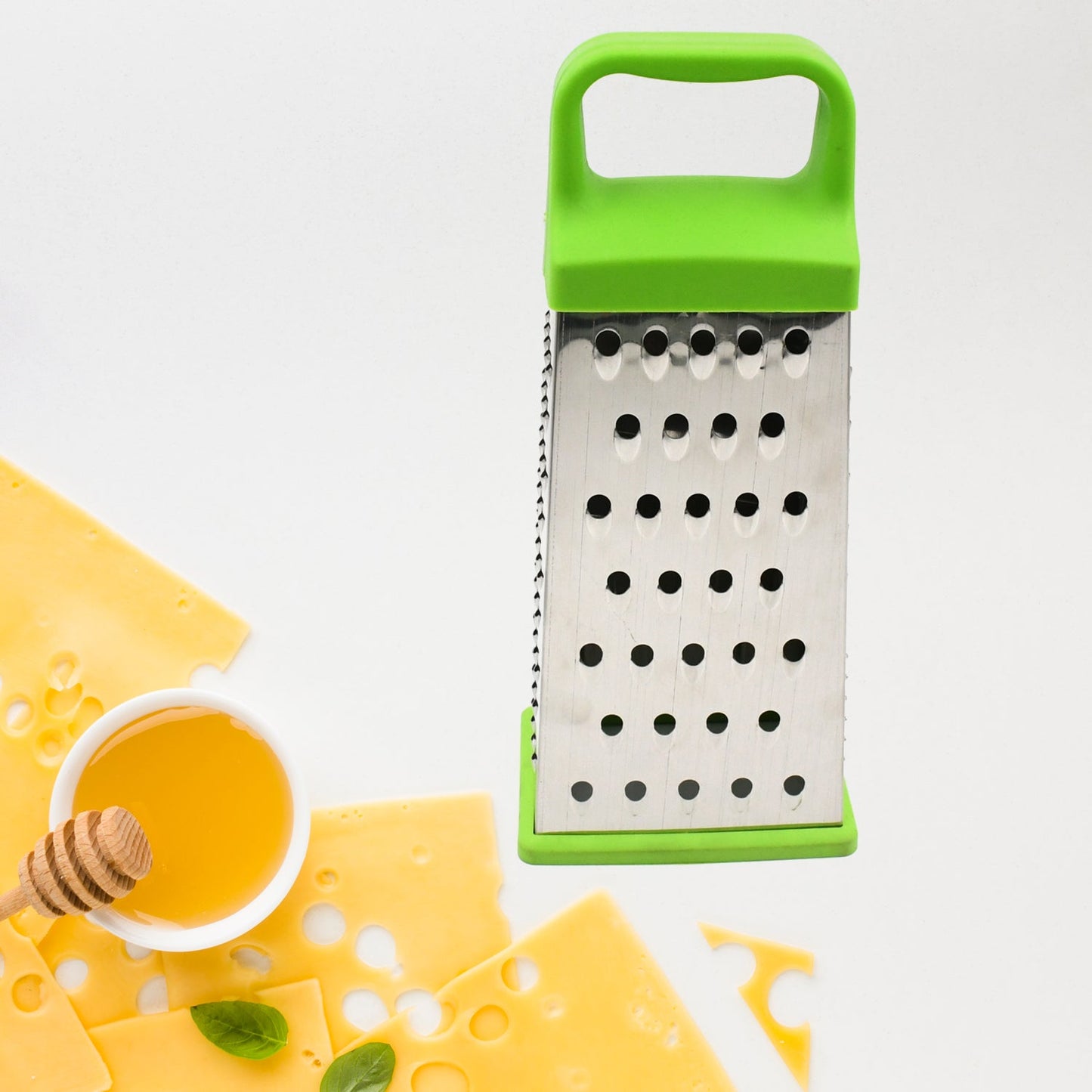 Miracle 5 In 1 Multifunctional Stainless Steel, Cheese Grater With Handle Stainless Steel Material Food Grater For Carrot, Cheese, Panner, Lemon or orange Peel and other Vegetable & Fruit   - Springkart 
