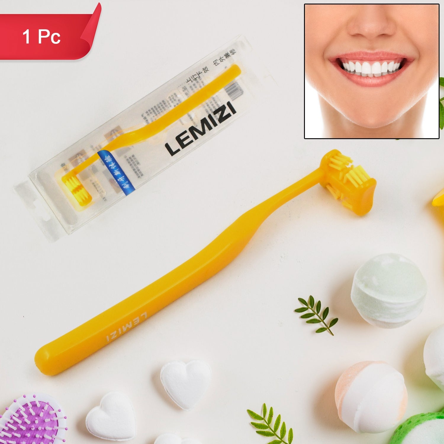 Six-Sided Soft Toothbrush, Anti-Bacterial 6 Sided Care (1 Pc/ Mix Colo ...