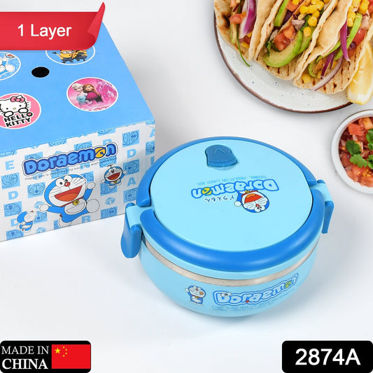 Single Layer Doraemon Steel Lunch Box High Quality Premium Lunch Box For Office & School Use - Springkart