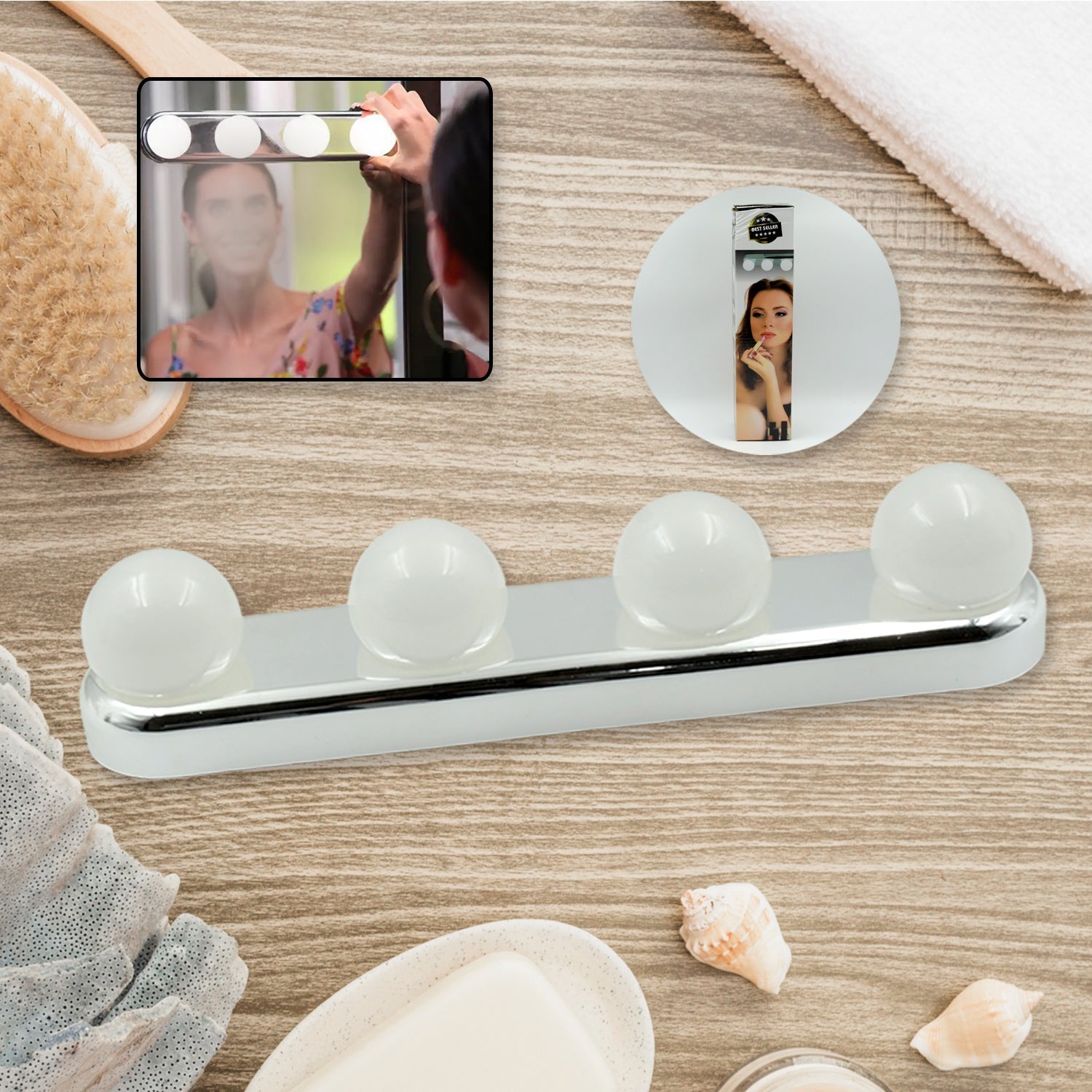 Glow Make Up Light Portable Cosmetic Kit Battery Powered Mirror Lighting Super Bright - Springkart 