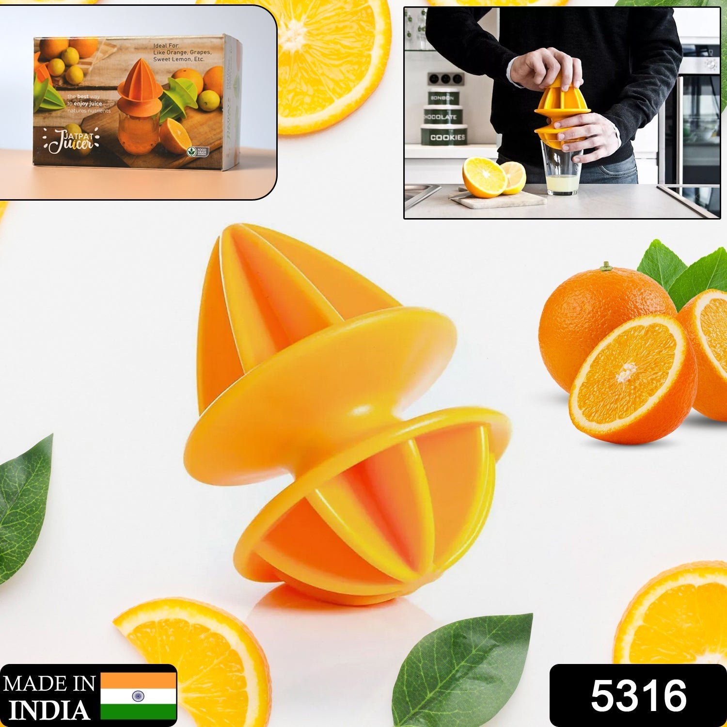 JatPat Juicer Citrus Hand Juicer High Quality Premium Juicer For Home & Multi Use Juicer ( Plastic) - Springkart 