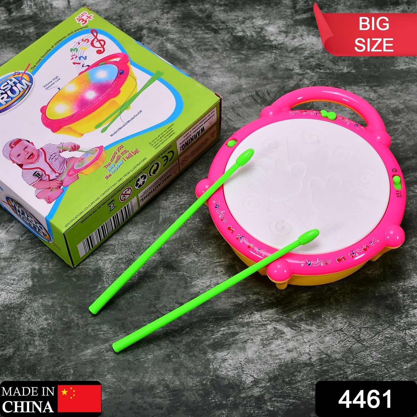 Flash Drum Toys for Kids with Light & Musical Sound Colorful Plastic Baby Drum Musical Toys for Children Baby Toy Instrument Best Gift for Boys & Girls. - Springkart 