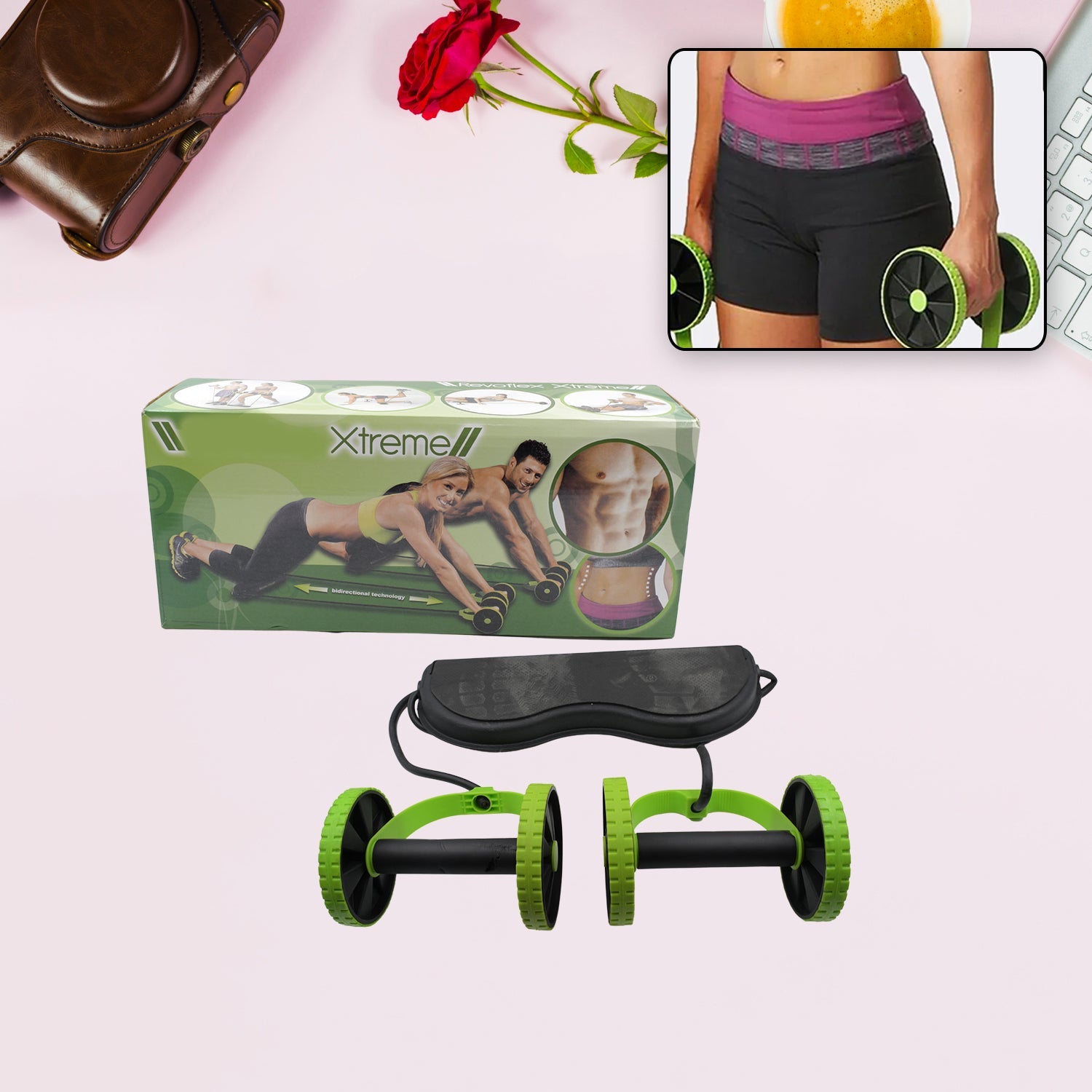 Professional Fitness Imported Ab Builder Ab Care Xtreme Fitness Resistance Exerciser Resistance Tube Ab Slimmer Rope Exerciser Body Building Home Gym Trainer for Both Men & Women (1 Pc) - Springkart 