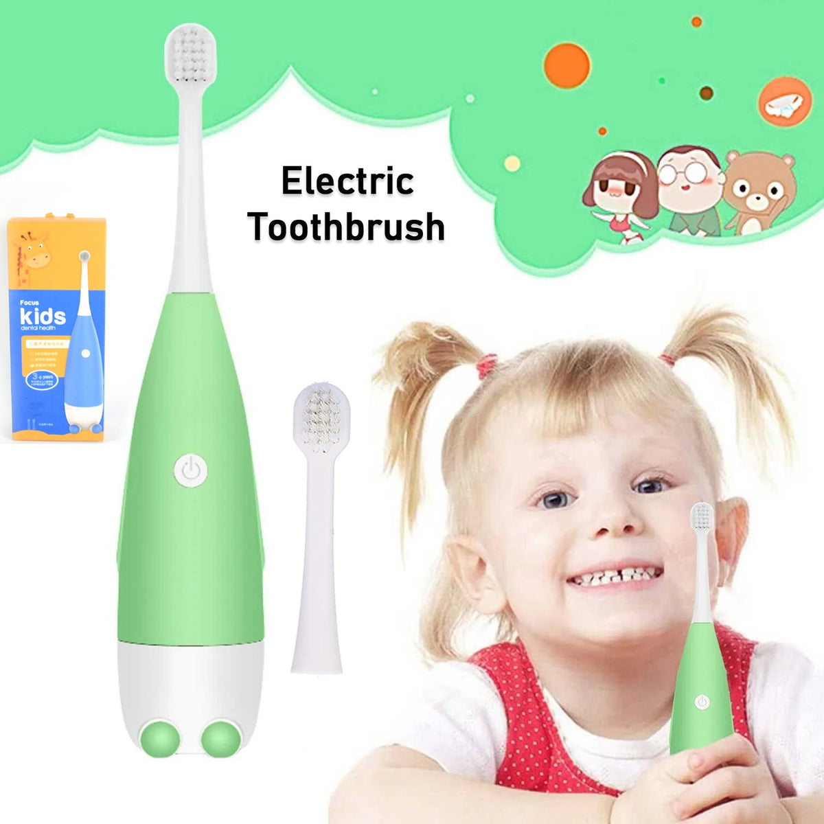 Adult Waterproof Electric Toothbrush (1 Pc / Battery Operated / Mix Colour) - Springkart 