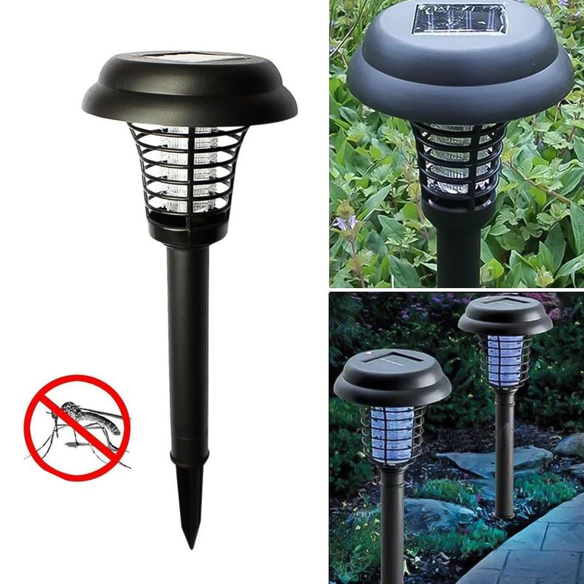 Garden Lighting UV LED Solar Powered LED Mosquito Trap / Bug Zapper (1 Pc) - Springkart 