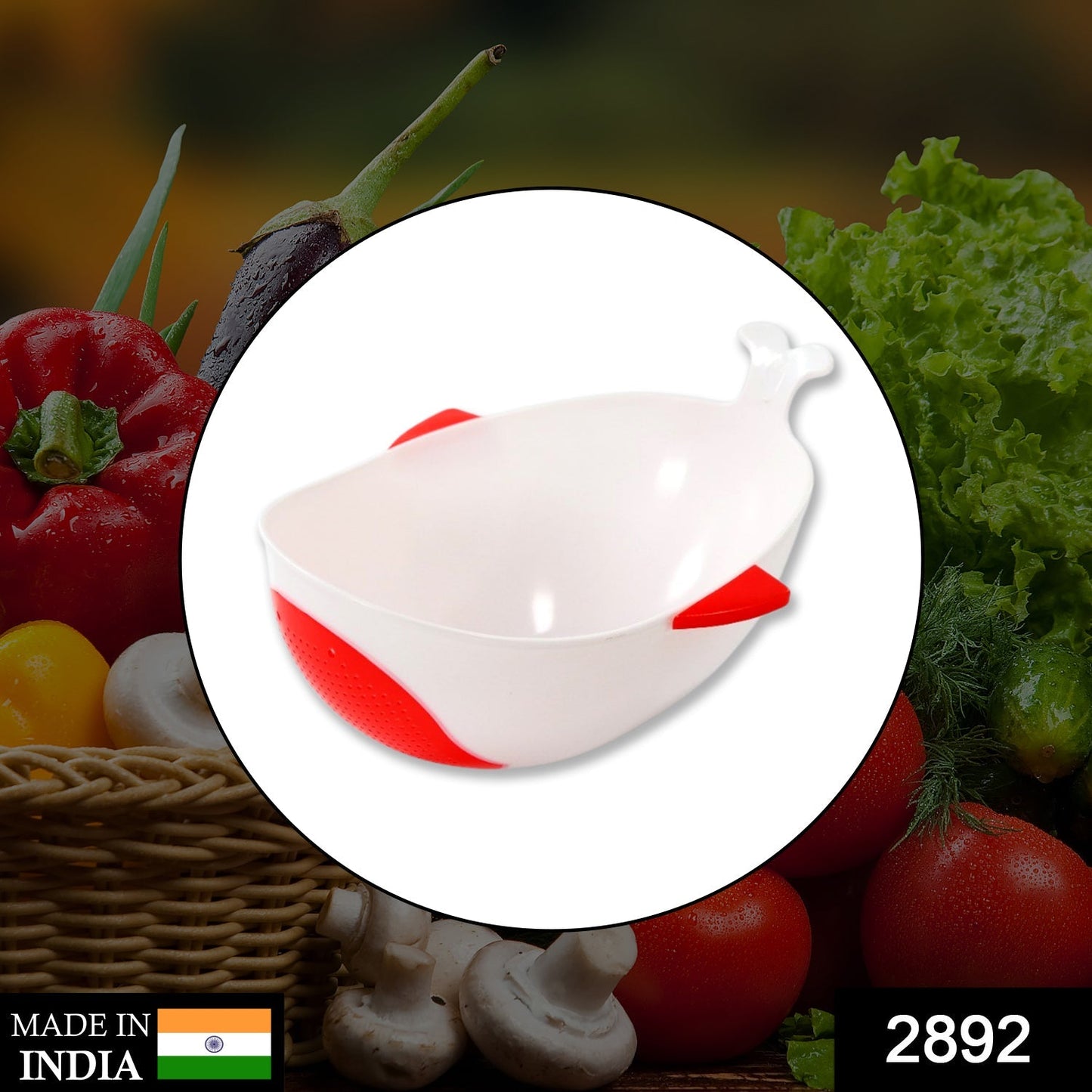 Plastic Rice Pulses Fruits Vegetable Noodles Pasta Washing Bowl and Strainer - Springkart 