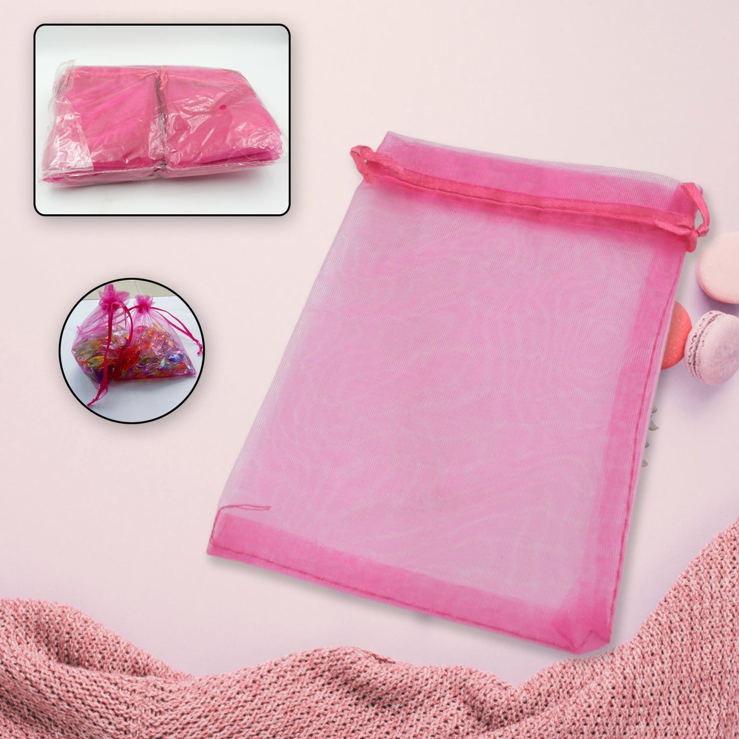 Organza Gift Bags Small Mesh Bags Drawstring Gift Bags Christmas Drawstring Organza Gift Bags, Wedding Party Festival Gift Bags (100 Pcs Set) - Springkart 