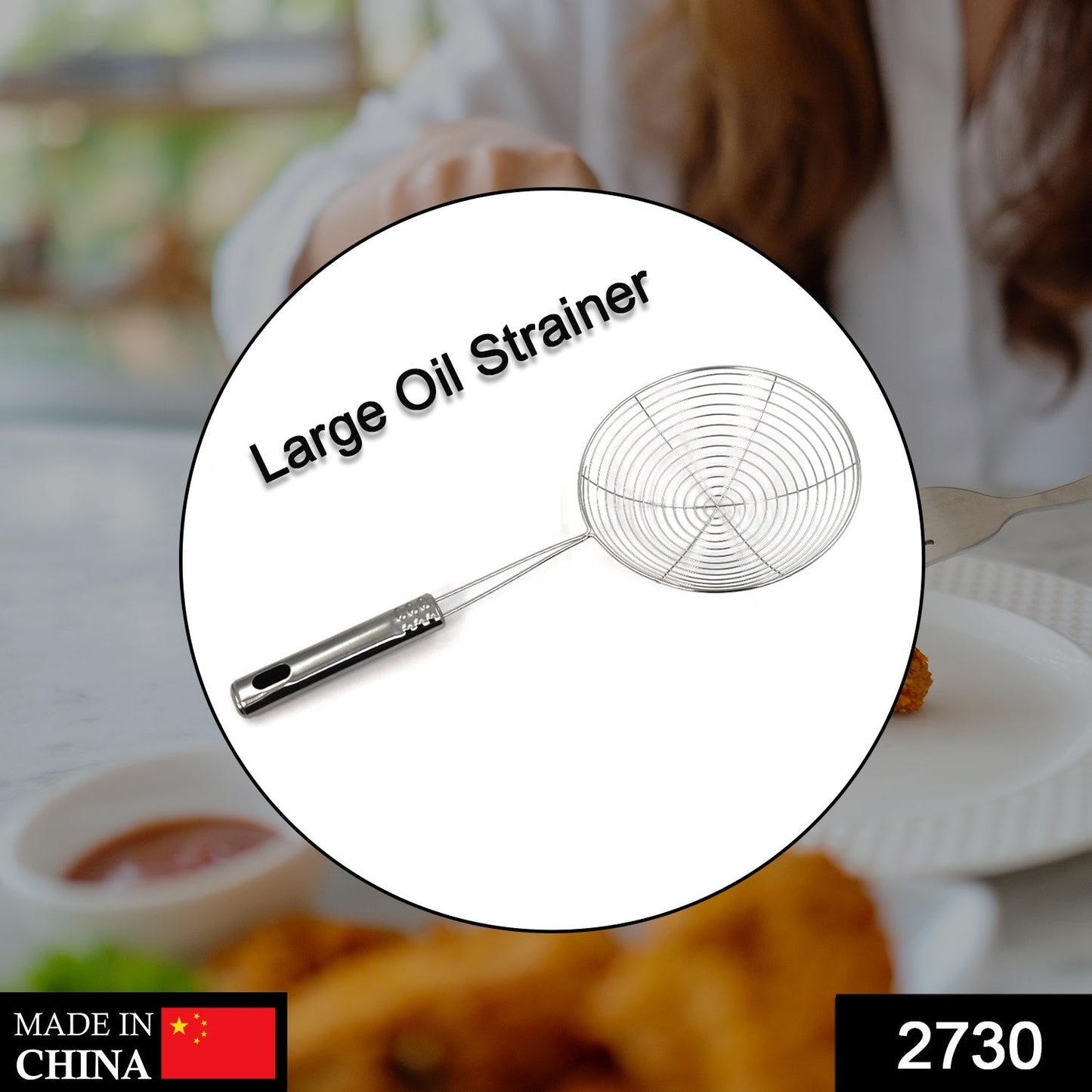 Large Oil Strainer To Get Perfect Fried Food Stuffs Easily Without Any Problem And Damage. - Springkart 