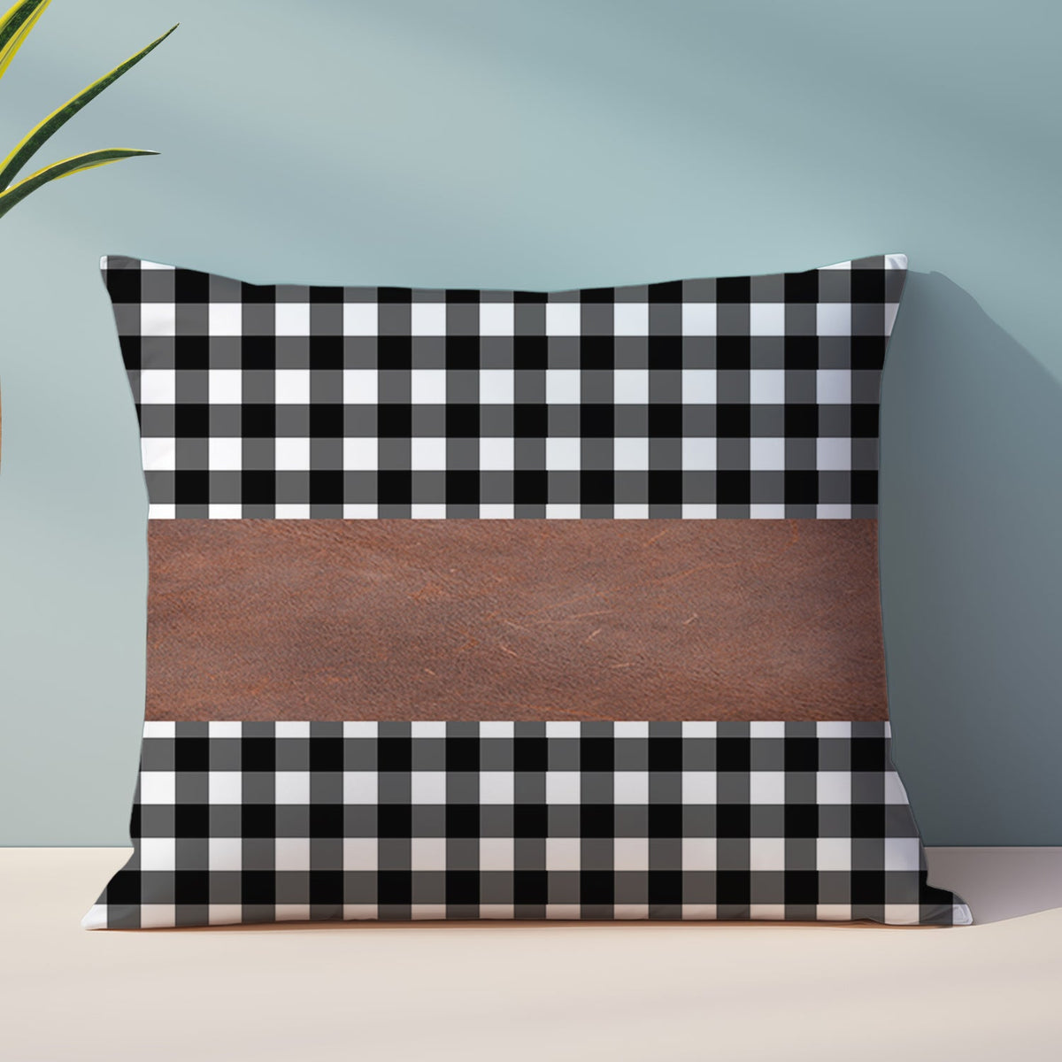 Pillow Covers, Leather & Cotton Cushion Covers (15 × 15 Inch / 1 Pair / 2 Pc) - Springkart 