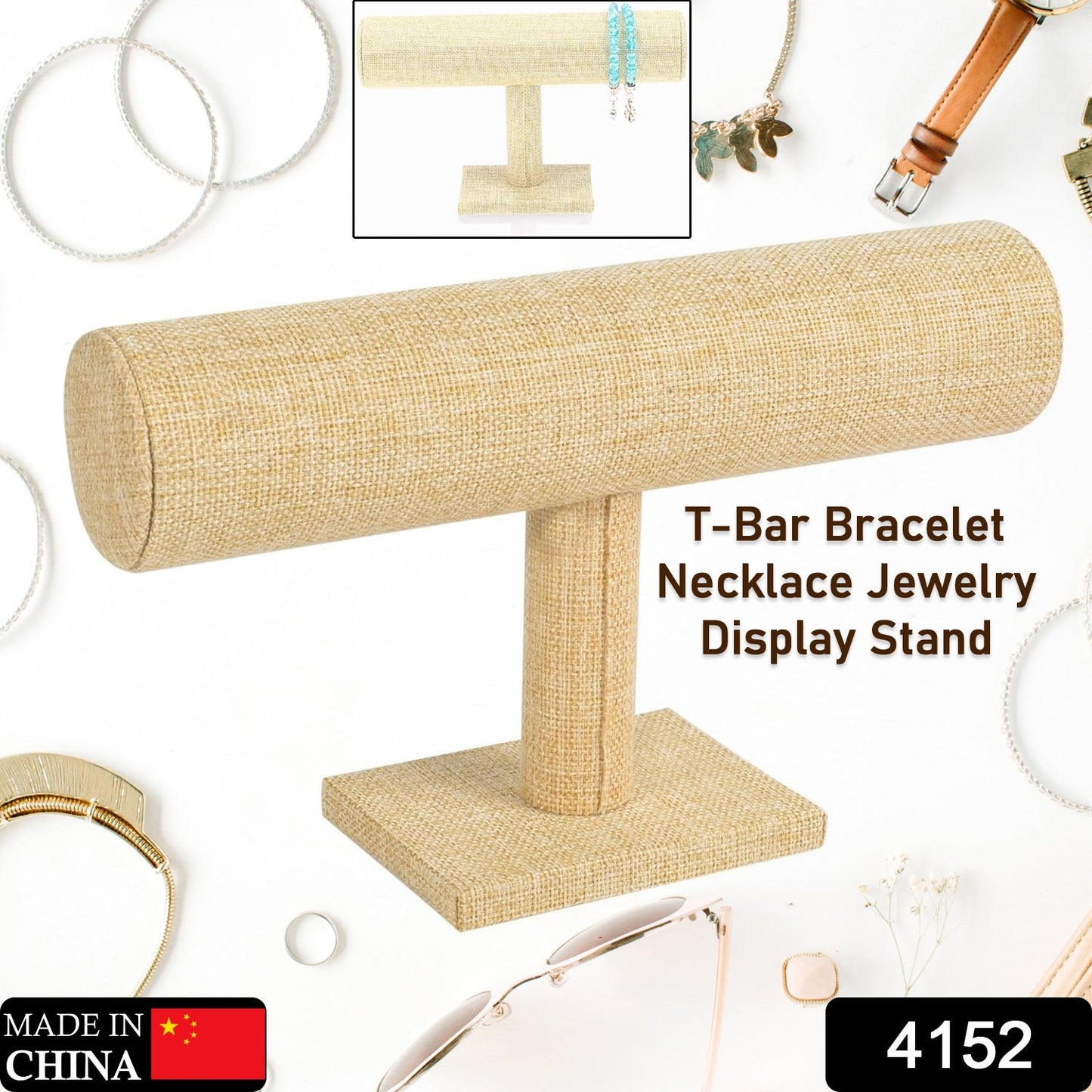 Jewelry Display Rack Bracelet Display Portable Bracelet Stand Jewelry Stand Organizer T Bar Stand Dispaly Rack Jewelry Display Stand Watch T- Flower Display Stand Appendix Necklace (1 pc) - Springkart 