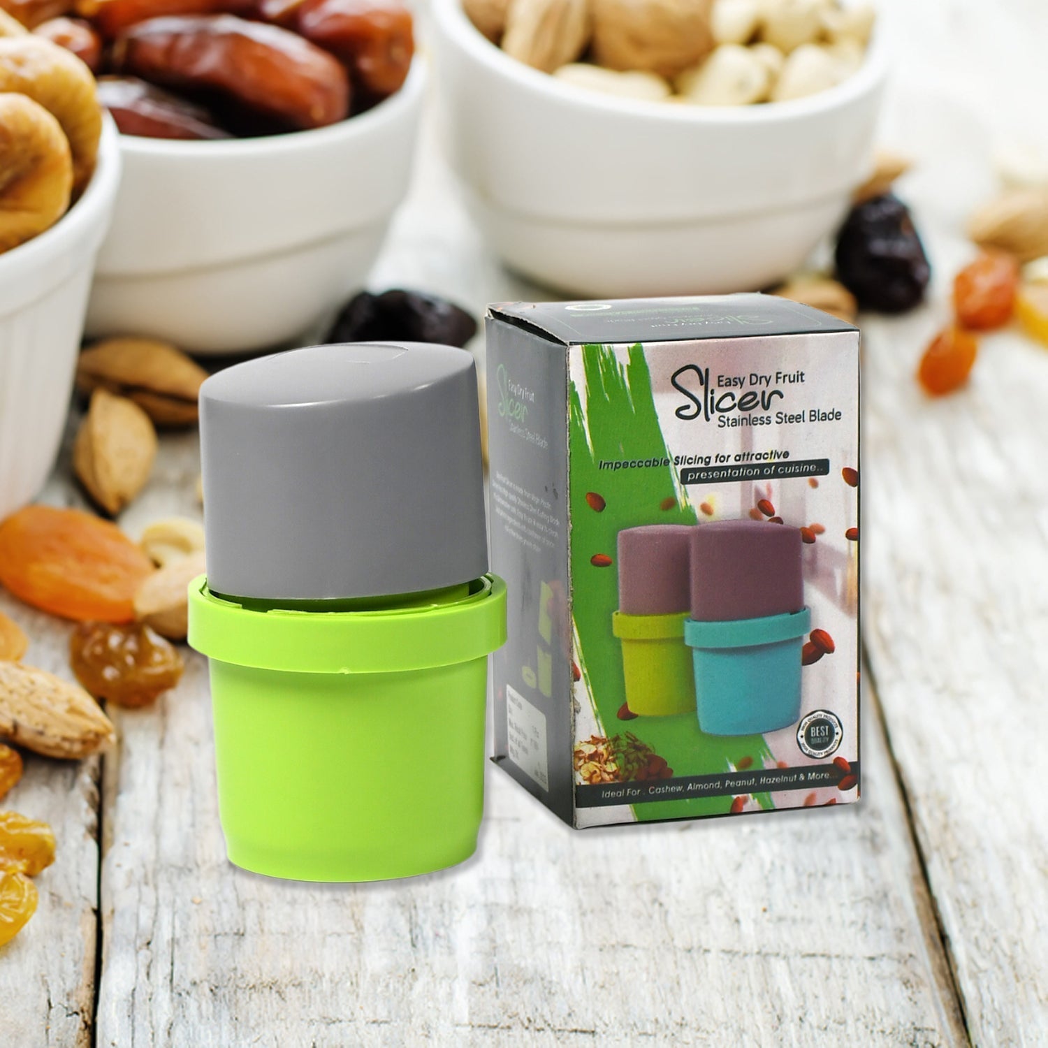 Plastic Dry Fruit and Paper Mill Grinder Slicer - 3-in-1 Blade for Chocolate and Butter, Standard, Multicolor - Springkart 