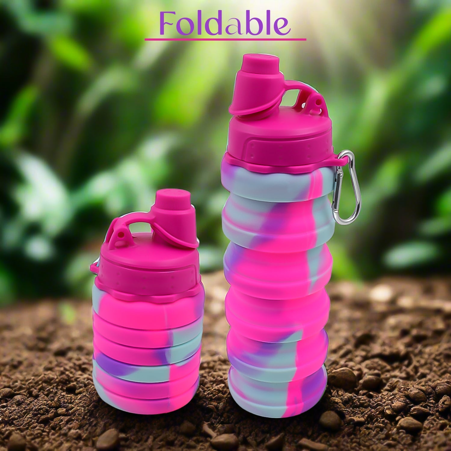 Silicone Foldable Water Bottle (1 Pc / 24 cm Foldable / 500 ML) - Springkart 