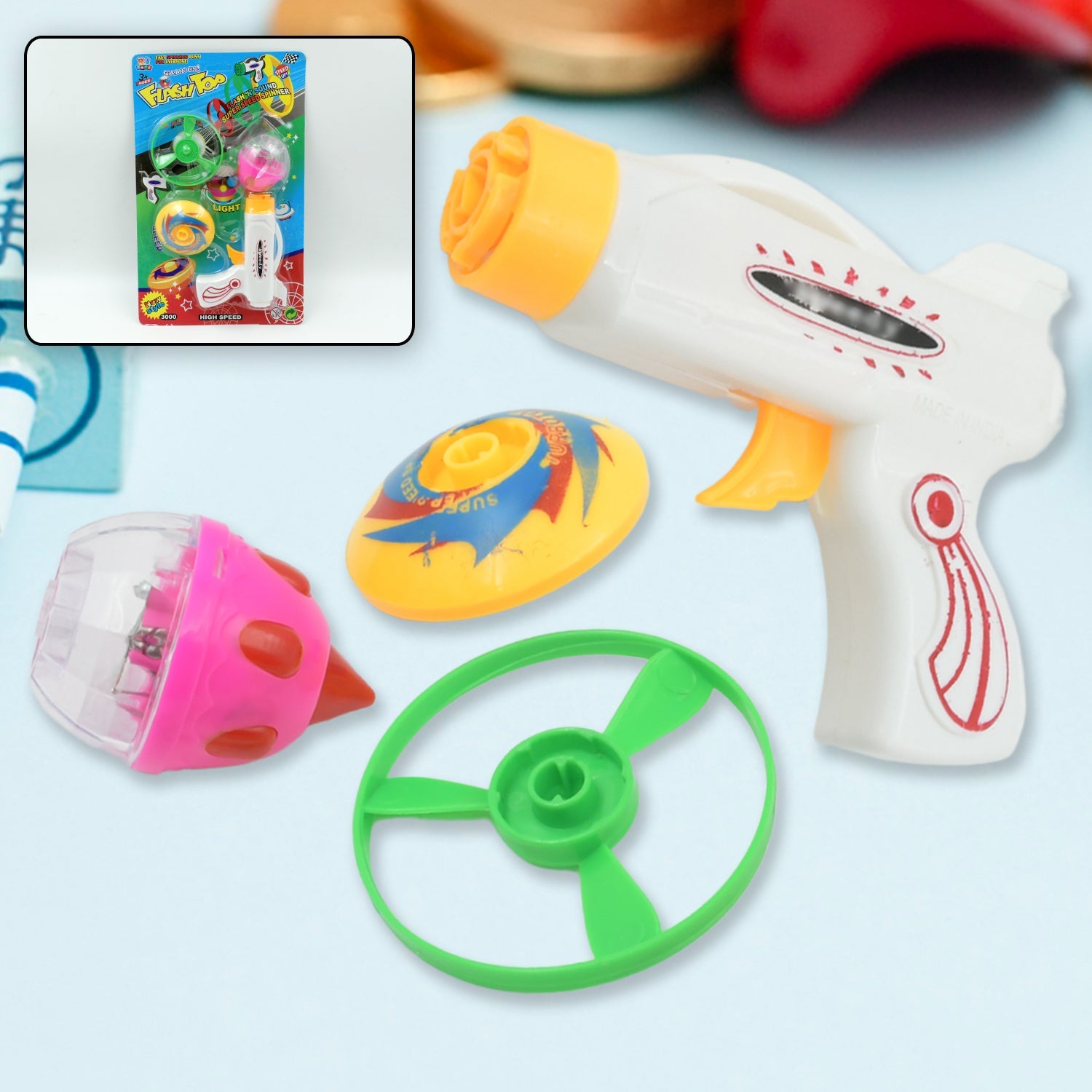 Flash & Sound Super Speed Spinner Gun Set for Kids (Battery Not Included / 1 Pc ) - Springkart 