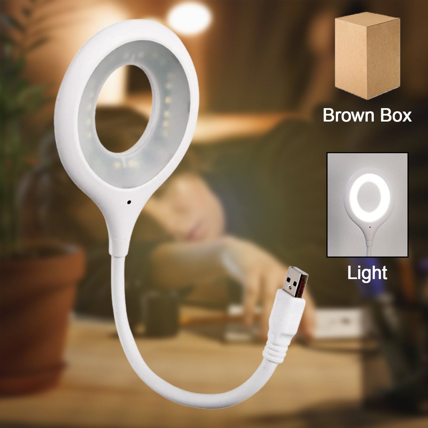 LED USB Light for Laptop, 16 LED Night Lights for Bedroom, Lightweight Small LED Reading Light Lamp with Flexible Neck, Desk Light for Home, Travel, Study, Office (1 Pc) - Springkart 