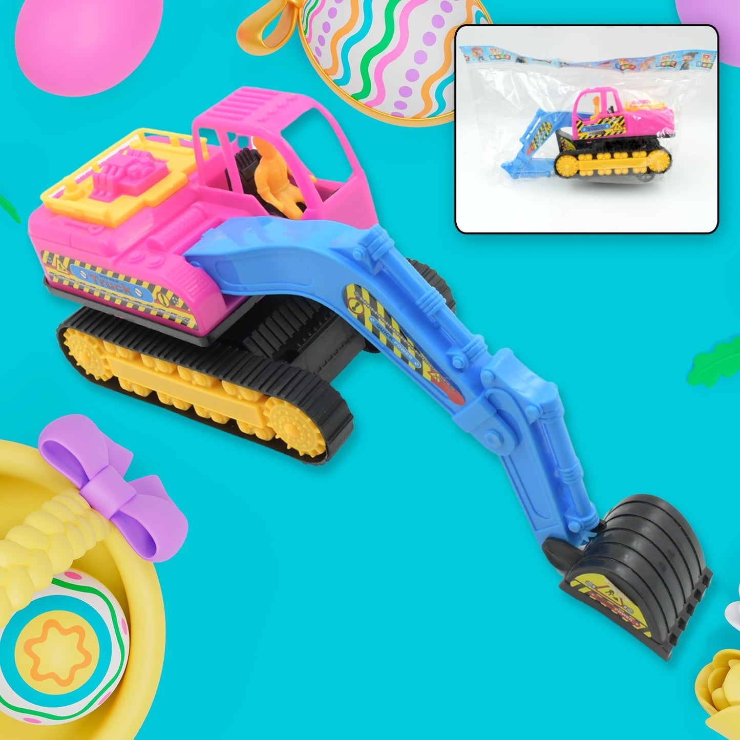 Friction Powered Construction JCB for Kids, Plastic Moving Smooth, Construction Vehicles for Kids | Construction Toy | Pull Back | Toys Mini Construction Series (1 Pc) - Springkart 
