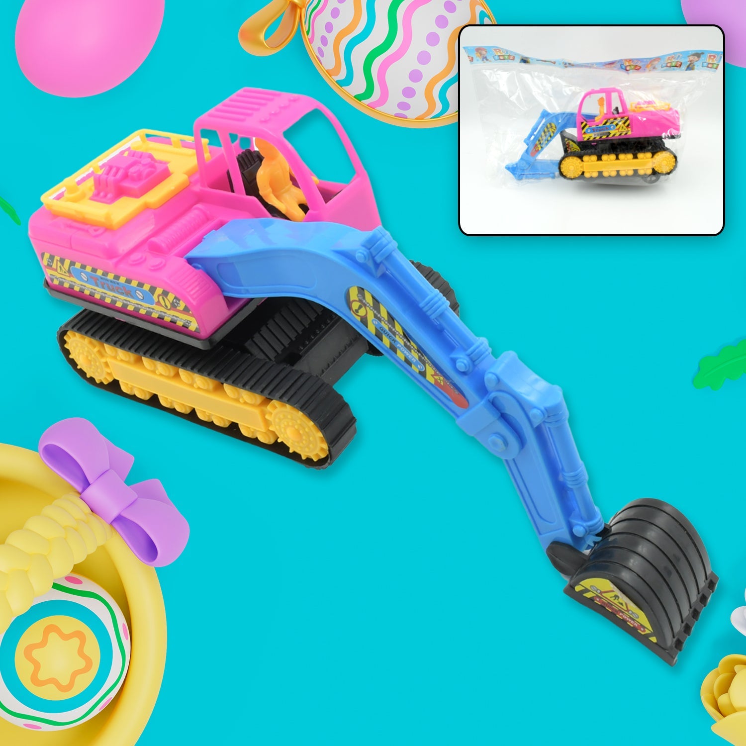 Friction Powered Construction JCB for Kids, Plastic Moving Smooth, Construction Vehicles for Kids | Construction Toy | Pull Back | Toys Mini Construction Series (1 Pc) - Springkart 