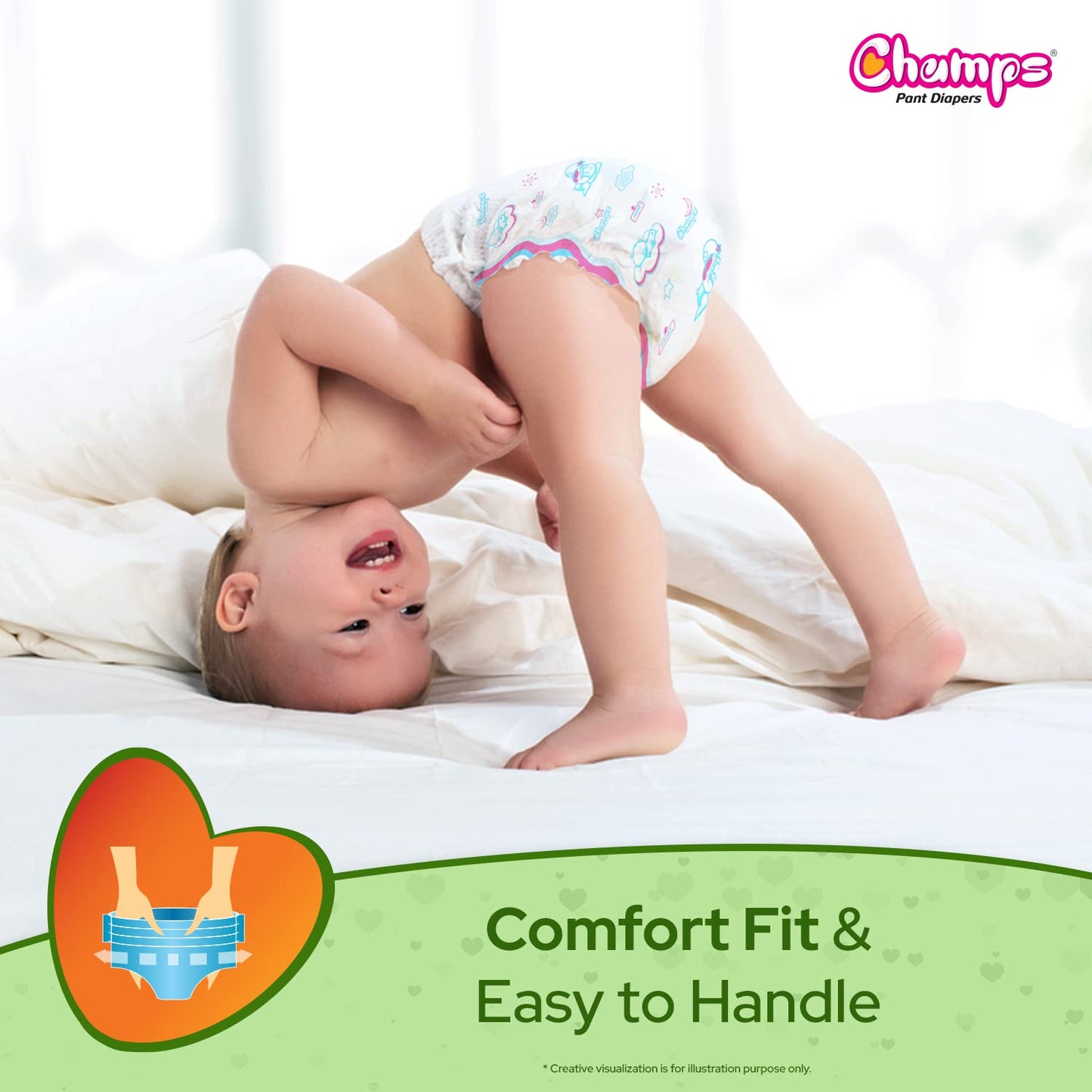 Champs Soft and Dry Baby Diaper Pants 78 Pcs (Small Size S78) - Springkart 