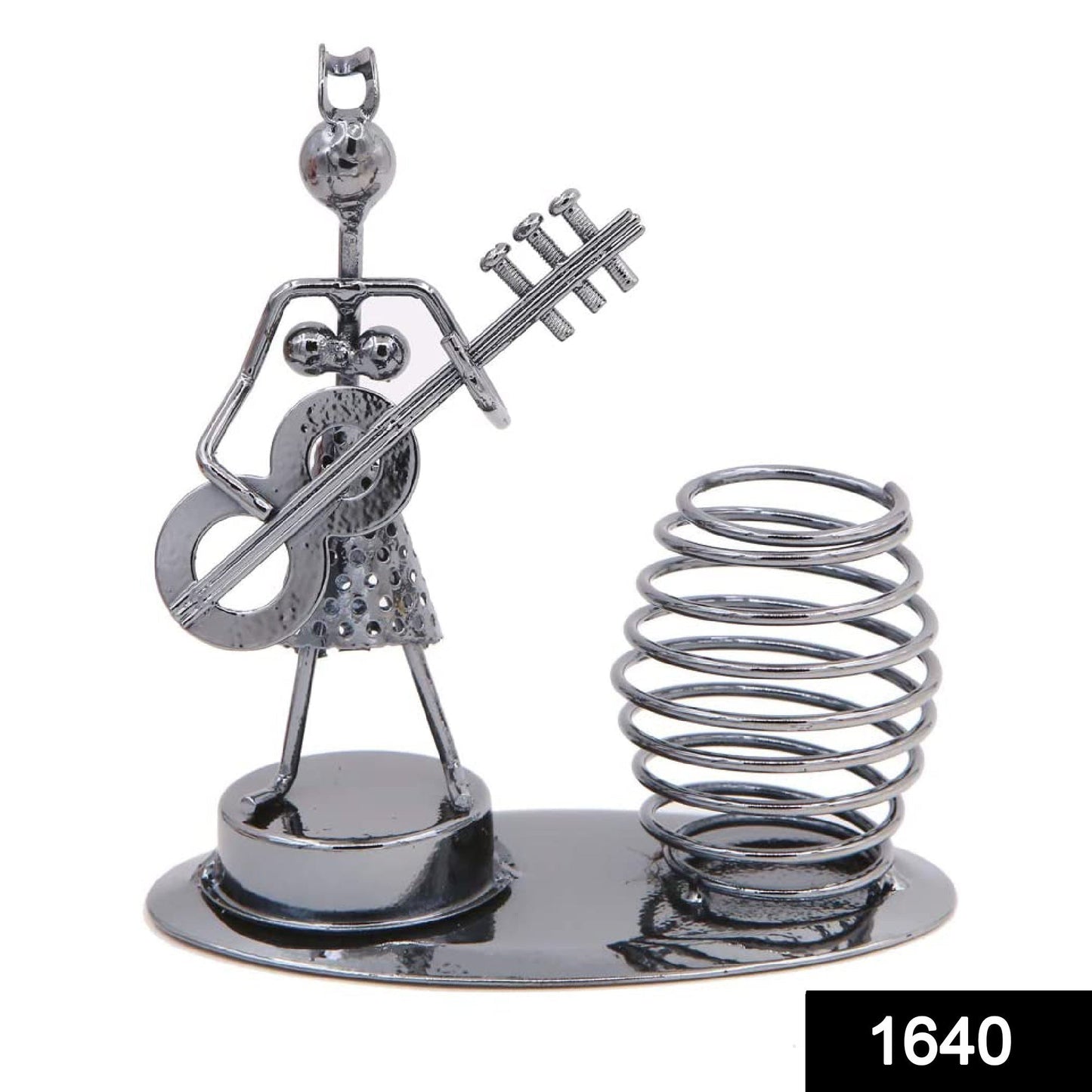 Girl Musician Playing Bass Guitar Pen Stand Showpiece - Springkart 
