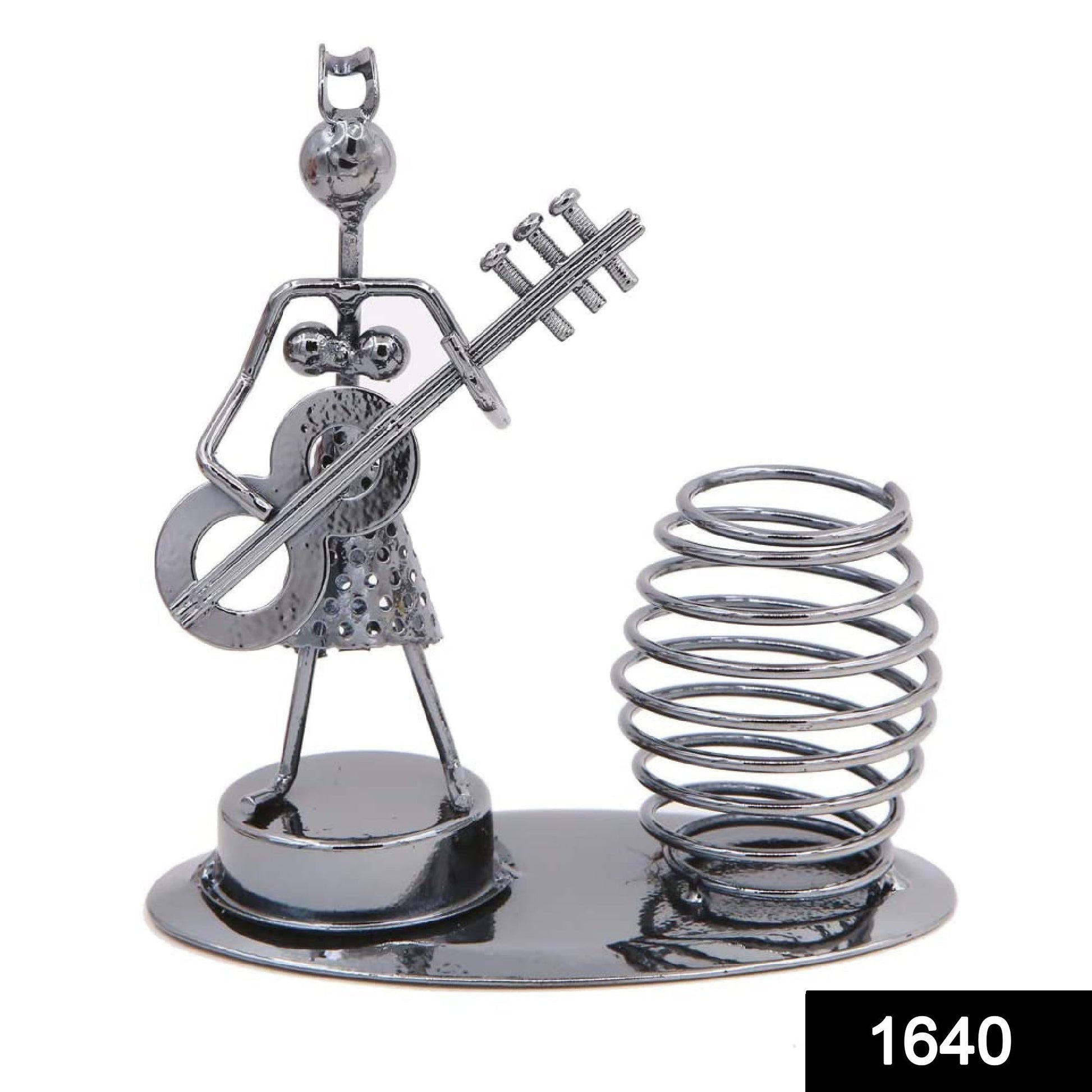 Girl Musician Playing Bass Guitar Pen Stand Showpiece - Springkart 