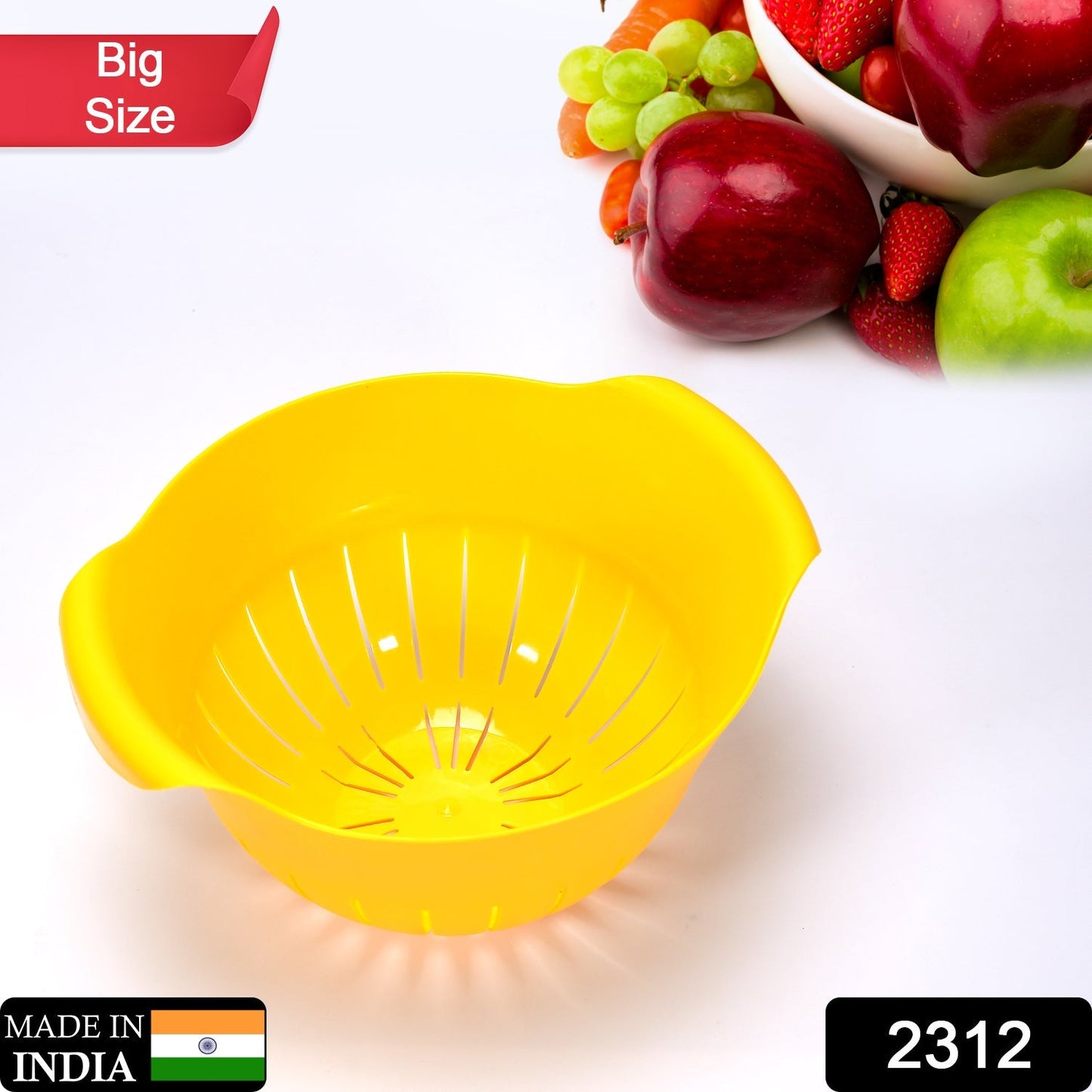 Plastic Fruits Vegetable Noodles Pasta Washing Bowl & Strainer - Springkart 