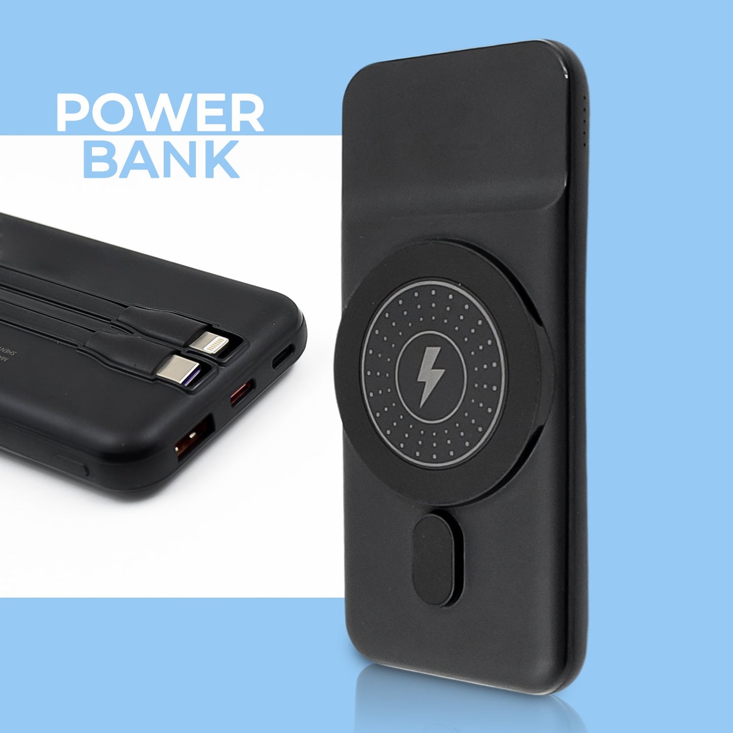 Fast Charging Magnetic Power Bank Portable Wireless & 2in1 USB Battery Charger 10000mah (1 Pc) - Springkart 