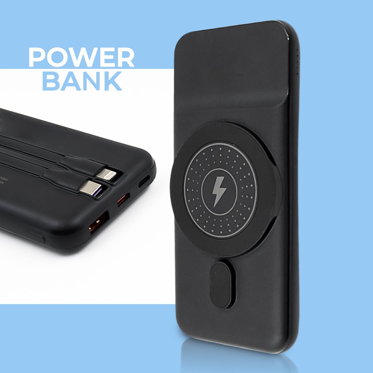 Fast Charging Magnetic Power Bank Portable Wireless & 2in1 USB Battery Charger 10000mah (1 Pc) - Springkart 