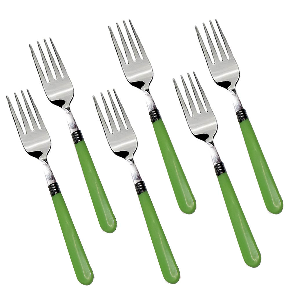 Stainless Steel Forks with Comfortable Grip Dining Fork Set of 6 Pcs - Springkart 