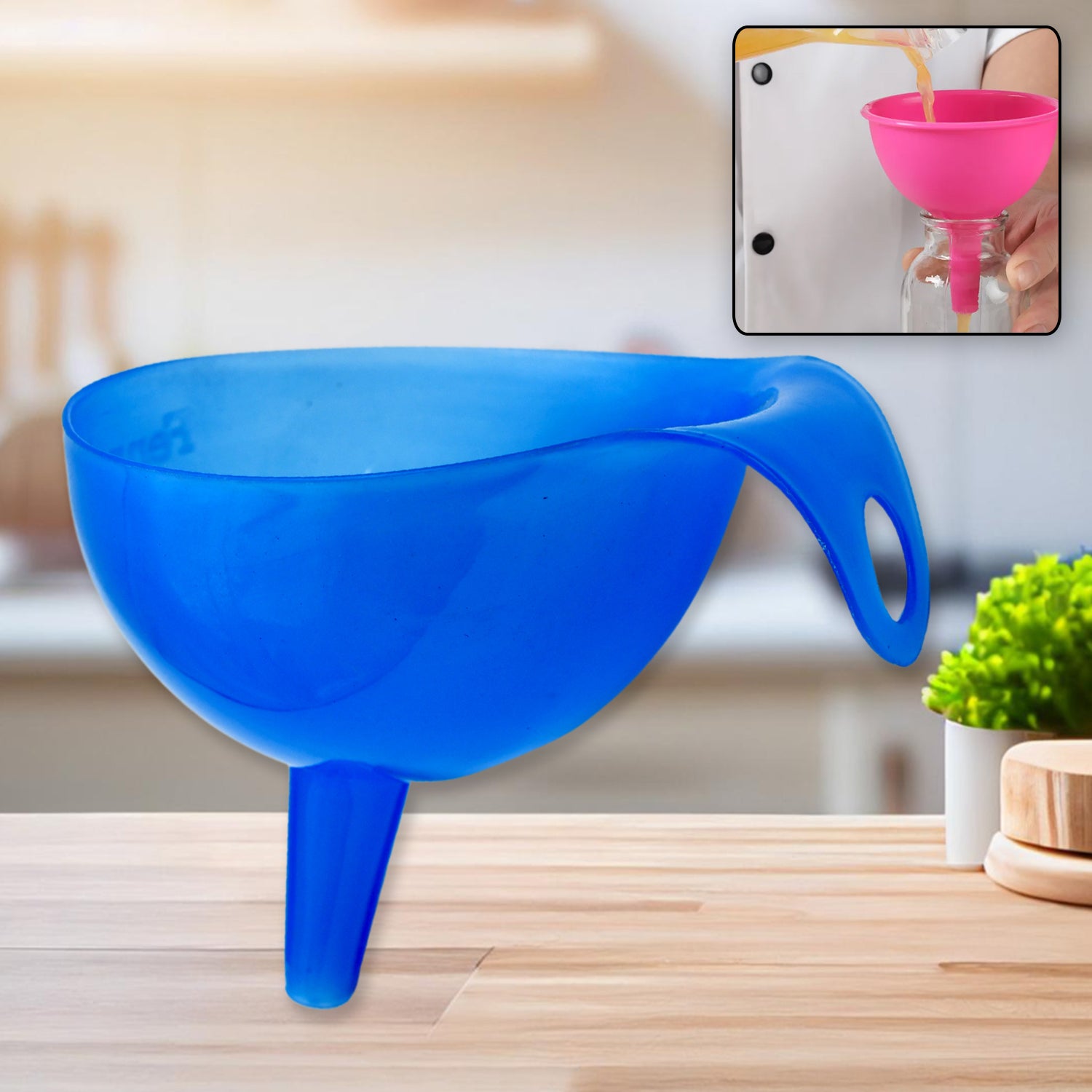 Plastic Funnel For Pouring Oil, Sauce, Water, Juice Cooking Oil, Powder, Small Food-Grains Food Grade Plastic Funnel (1 Pc) - Springkart 