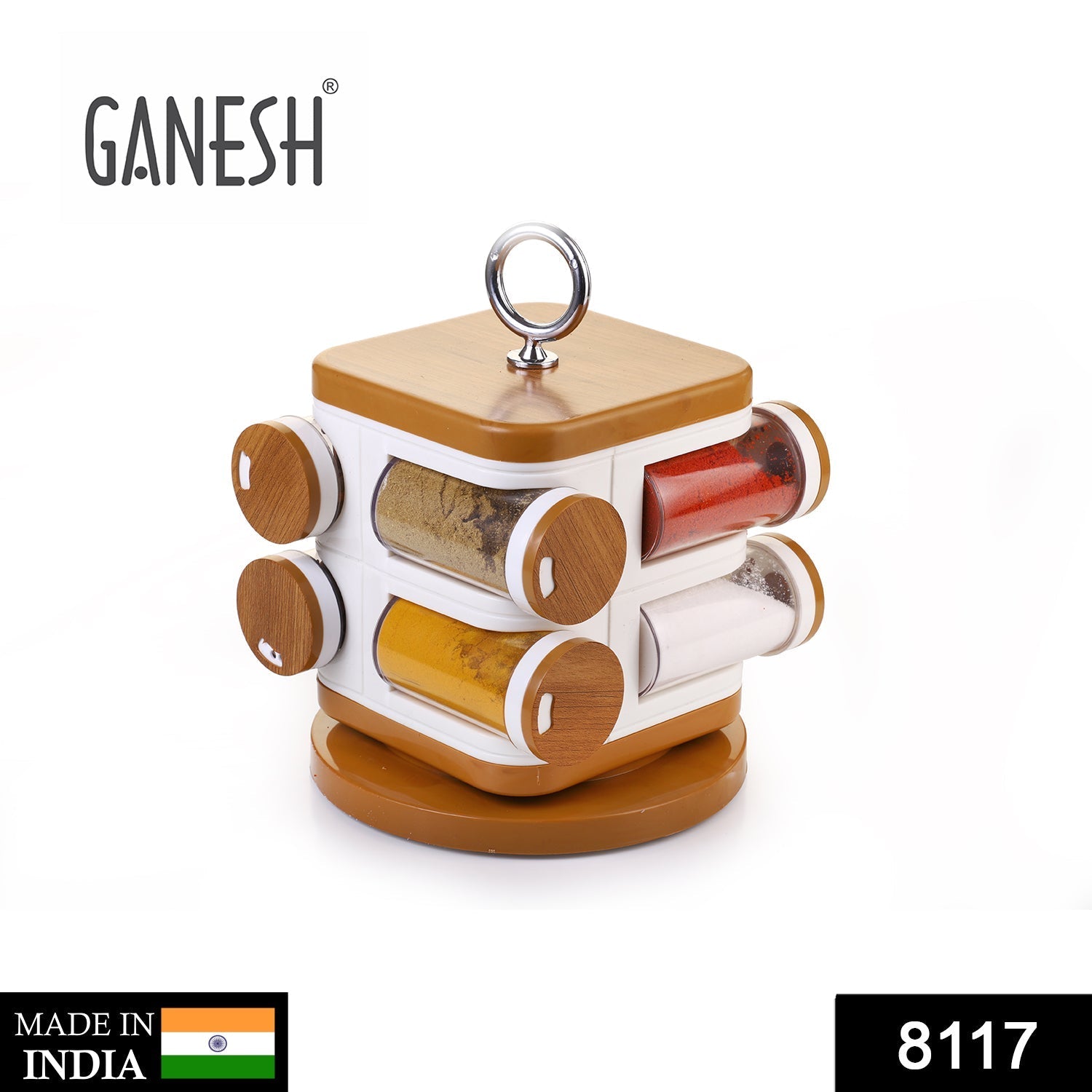 Ganesh Storewell Plastic Spice Rack - Set of 8 - Springkart 