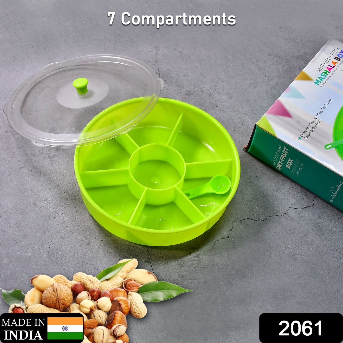 Multipurpose Dry-fruit and masala box with single spoon. - Springkart 