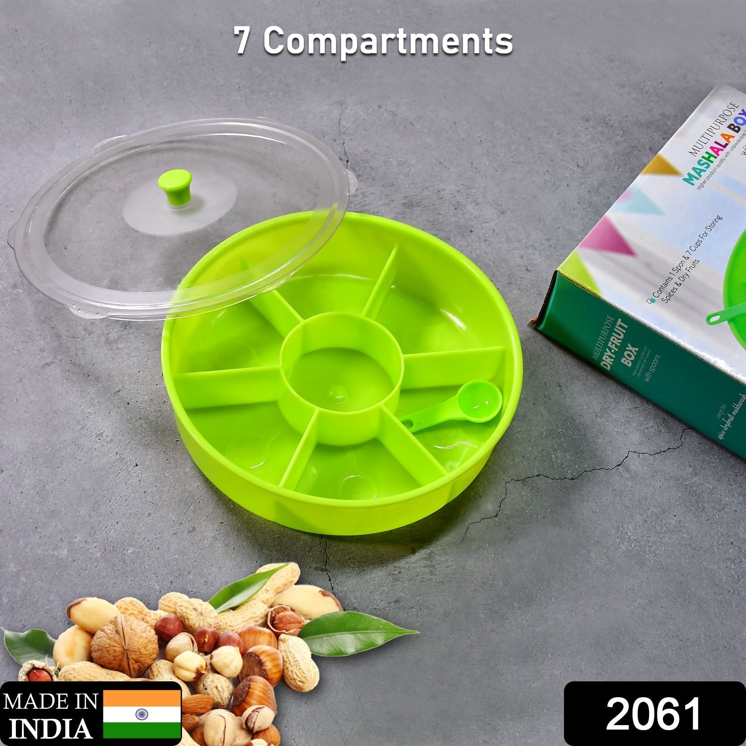 Multipurpose Dry-fruit and masala box with single spoon. - Springkart 