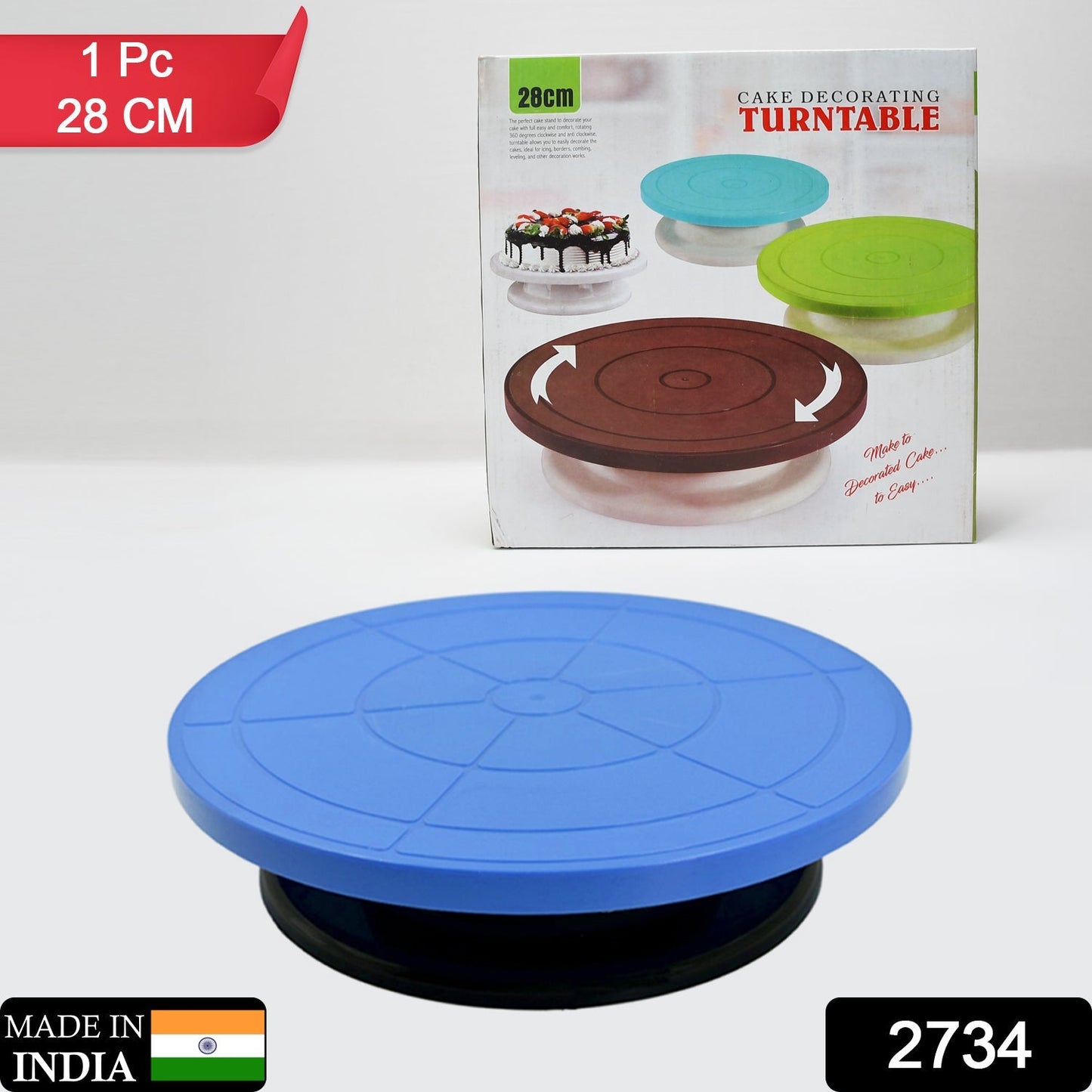 Cake Stand Revolving Decorating Turntable Easy Rotate Cake Stand For Home & Birthday Party Use - Springkart 