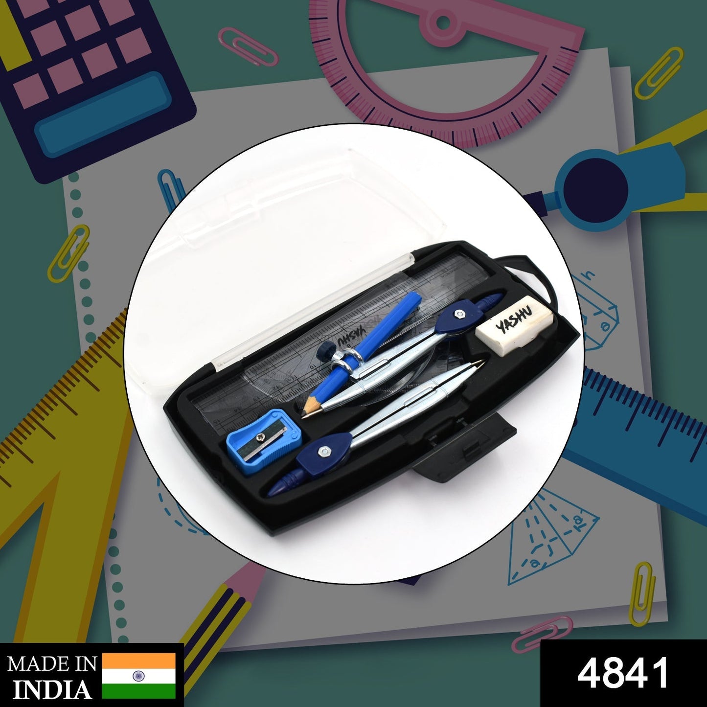Geometry Box 10 Pc For Students Of Schools And Colleges Especially Used During The Time Of Study And Learning Etc. - Springkart 