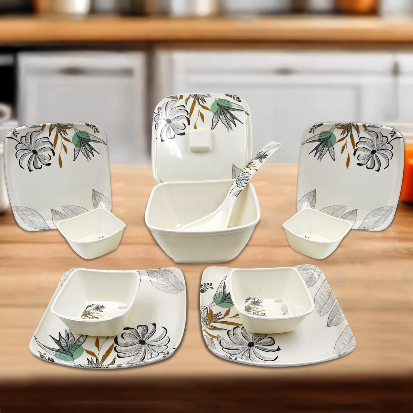 Divine lunch Tableware, Dinner Set (11 Pcs Set) - Springkart 