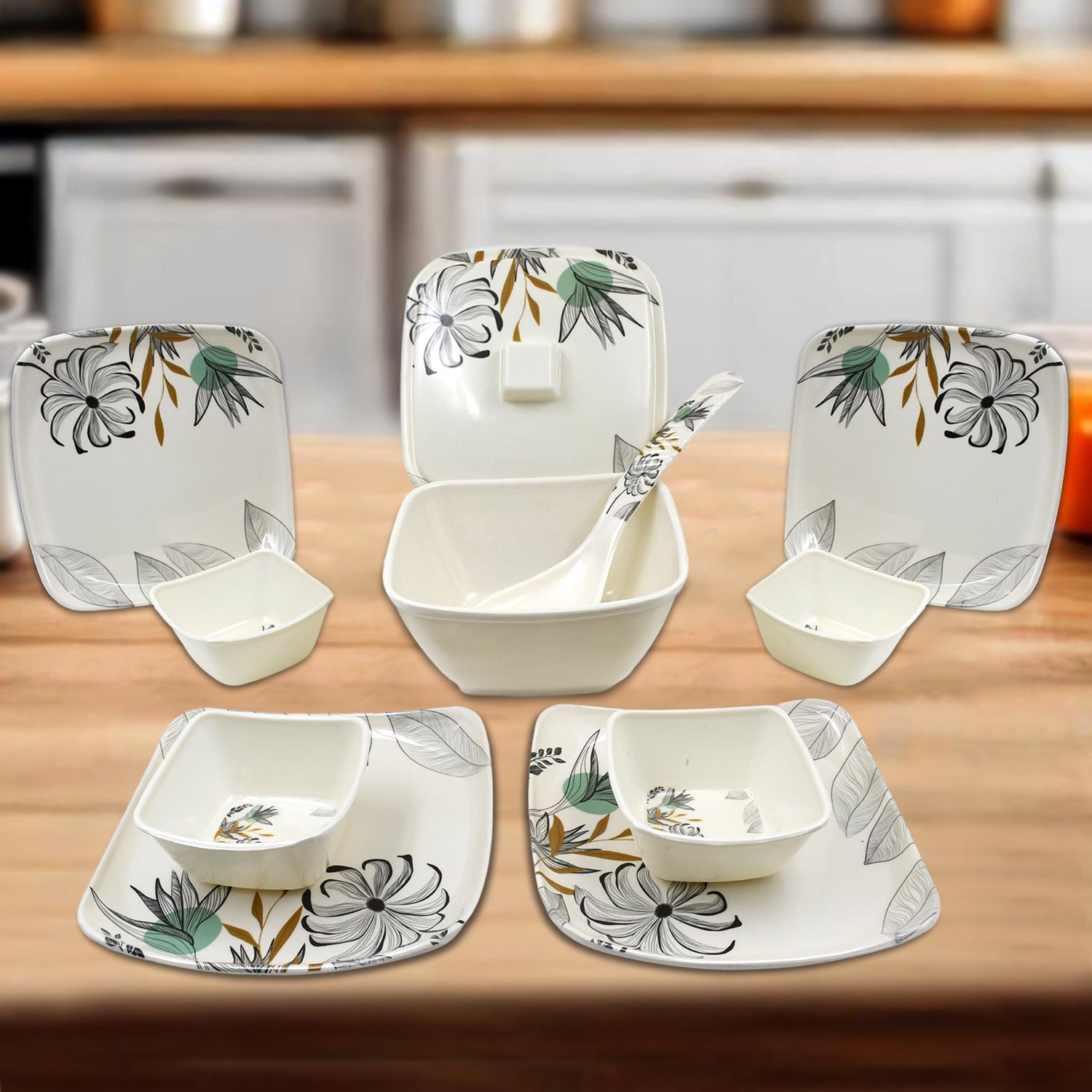Divine lunch Tableware, Dinner Set (11 Pcs Set) - Springkart 
