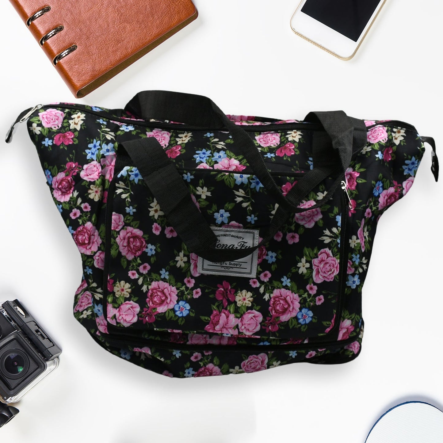 Large Capacity Folding Travel Bag, Multifunctional Sports Shoulder Bag Luggage Bag, Travel Bag Expandable Weekender Overnight Bag with Dry and Wet Separated Pocket Sports Bag Gym, Shoulder Bag Water Resistant (6 Pocket) - Springkart 