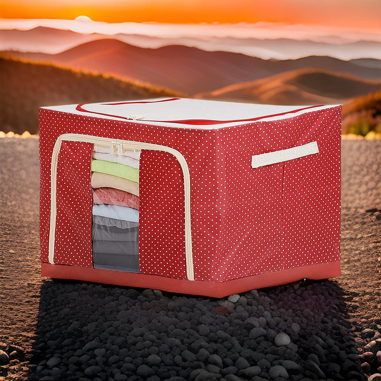Foldable Cloth Storage Bag Storage Boxes (Pack of 1 / 50 × 31 Cm) - Springkart 