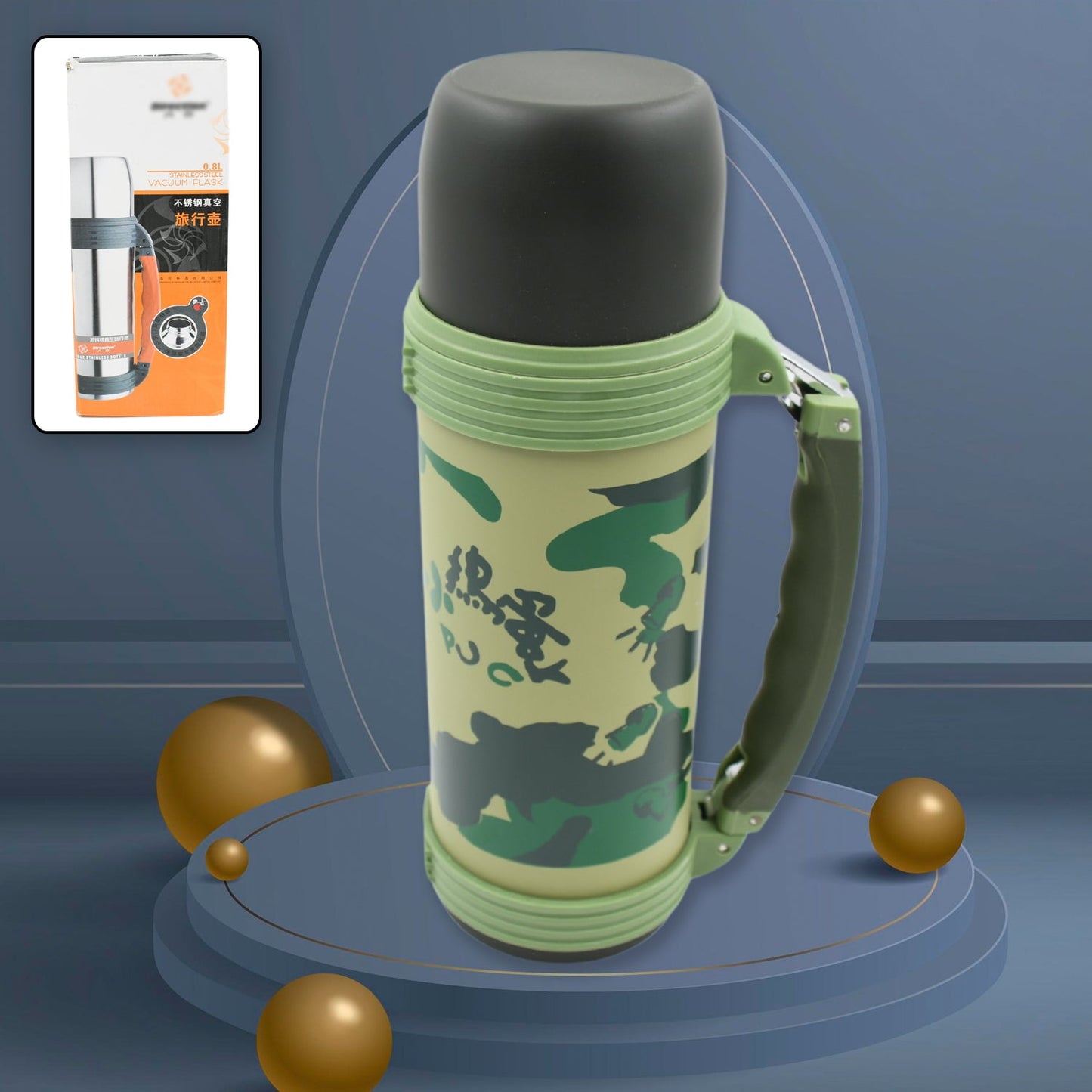 Stainless Steel Insulation Thermos, Vacuum Insulated Water Bottle For Travel, Outdoor Fitness Portable Travel Pot, Camping Coffee, Portable Car, Travel Keep Hot & Cold Large Capacity (800 ML) - Springkart 