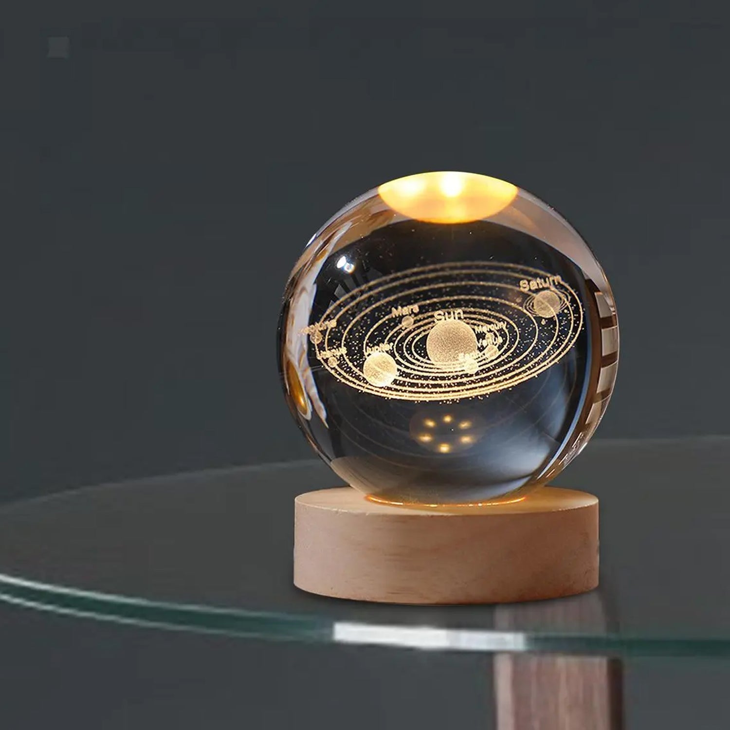 3D Astronomy Night Lamp Crystal Ball lamps With Base (1 Pc) - Springkart 
