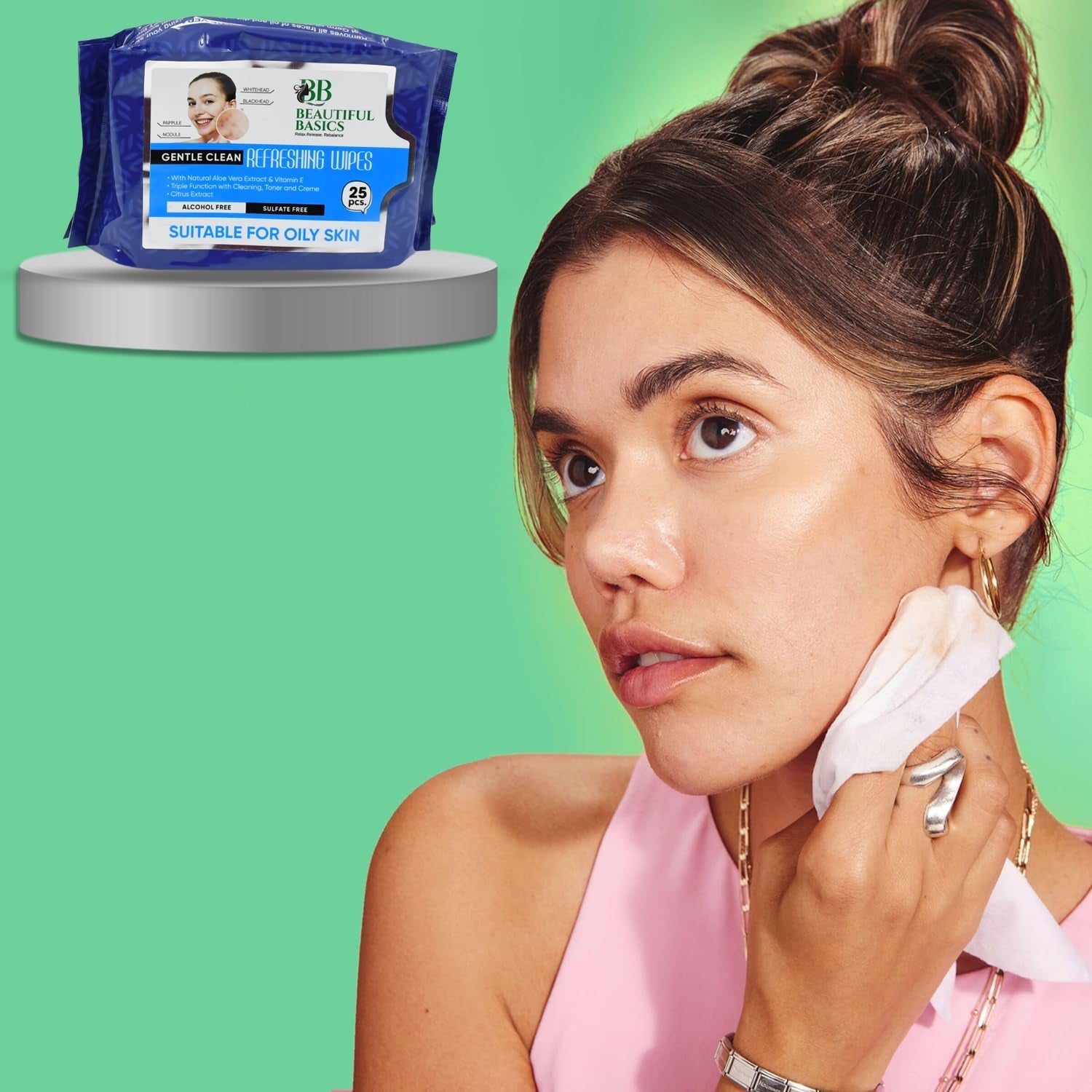 Refreshing Wet Wipes for Face | Facial Cleansing | Refreshing & Skin Hydration| Soothing for skin | pH Balance & Alcohol Free | Nourishing with Fruit extract | 25 Wipes - Springkart 