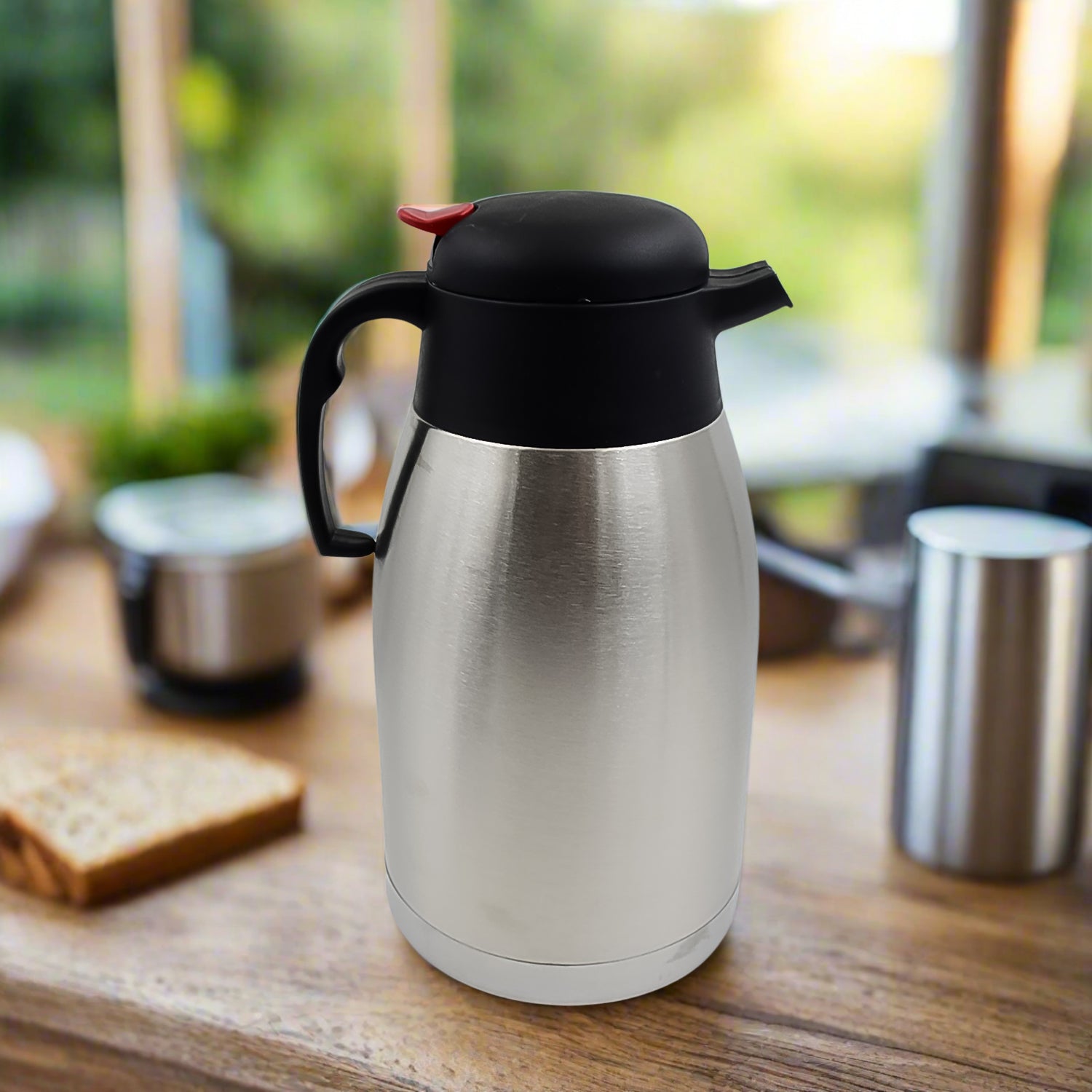 Premium Steel Thermos with Handle and Push Button (2 Ltr.) - Springkart 