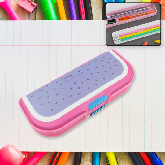 Multipurpose Compass Box, Pencil Box with 2 Compartments for School, Cartoon Printed Pencil Case for Kids, Birthday Gift for Girls & Boys, Cartoon Printed Pencil Case for Kids (Mix Color 1 Pc) - Springkart 