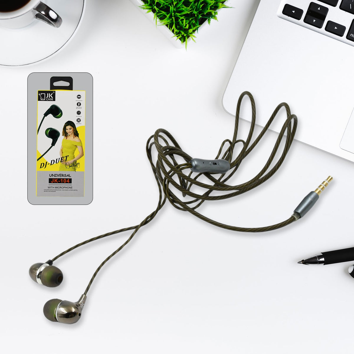 Universal Wired Earphone with Mic (1 Pc) - Springkart 