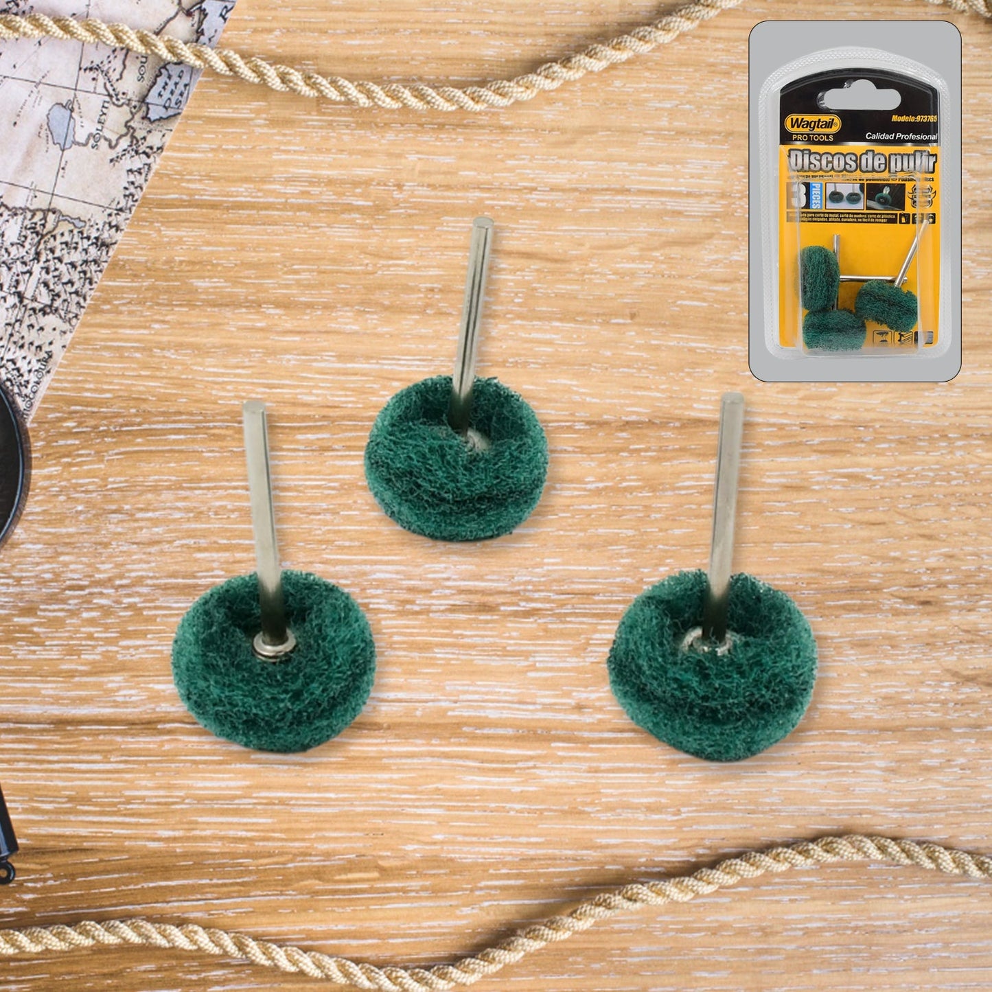 Abrasive Buffing Polishing Wheel Set (3 Pcs) - Springkart 