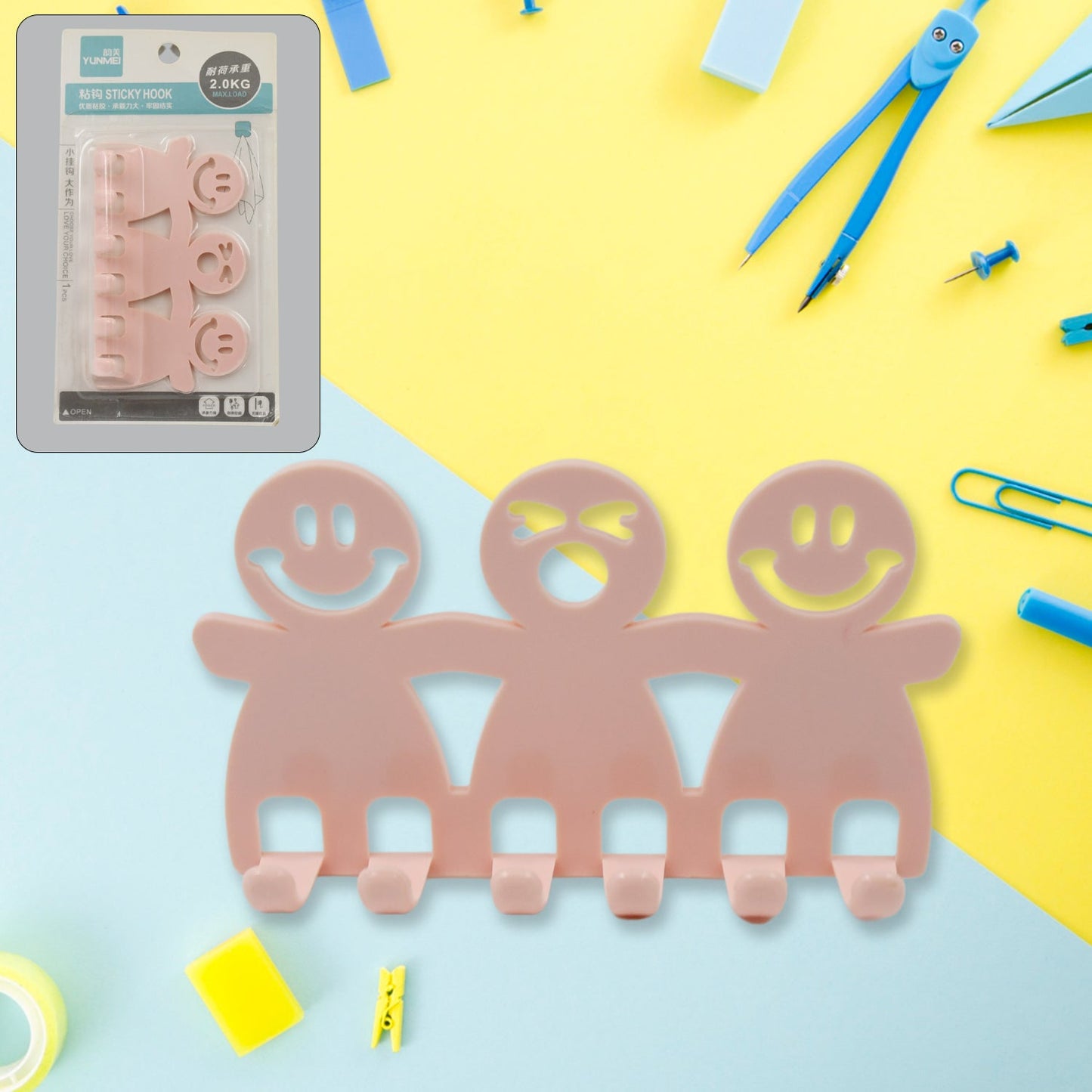 Multipurpose Self-Adhesive hooks (1 Set / 6 Hook)Pack of 2 - Springkart 