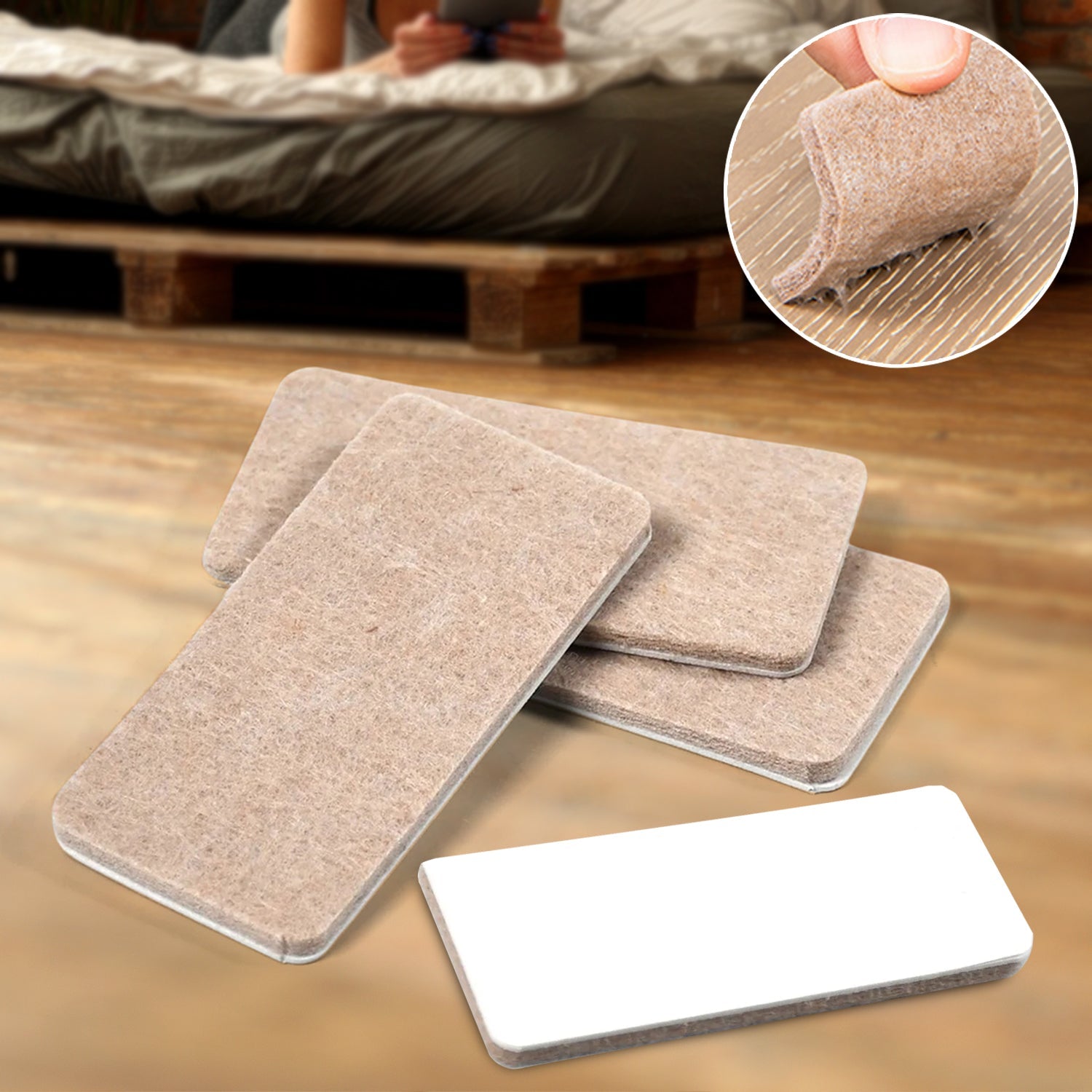 FURNITURE PAD SQUARE FELT PADS FLOOR PROTECTOR PAD FOR HOME & ALL FURNITURE USE (Pack Of 4 Pc) - Springkart 