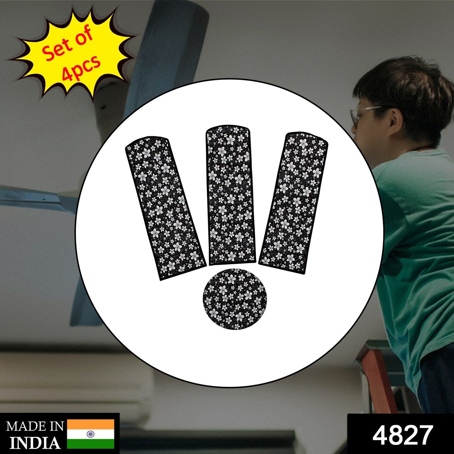Ceiling Fan Blade Cover used to cover ceiling fan blades for prevent it from dust and can be used in mostly any kinds of places like offices and household etc. - Springkart 