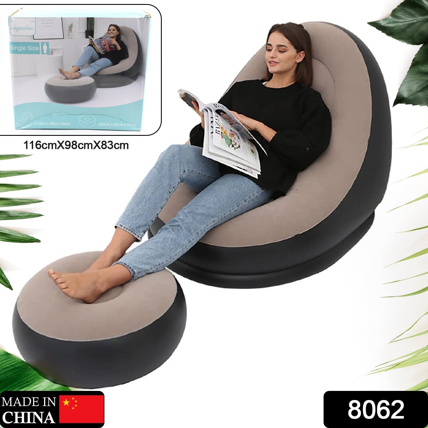 Portable Indoor/Outdoor Air Sofa, couch - Springkart 