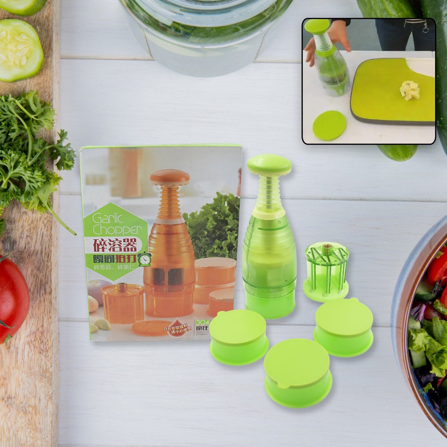 Food Chopper, Easy to Clean Manual Hand Chopper Dicer, Slap Press Chopper Mincer for Vegetables Onions Garlic Nuts Salads - Springkart 