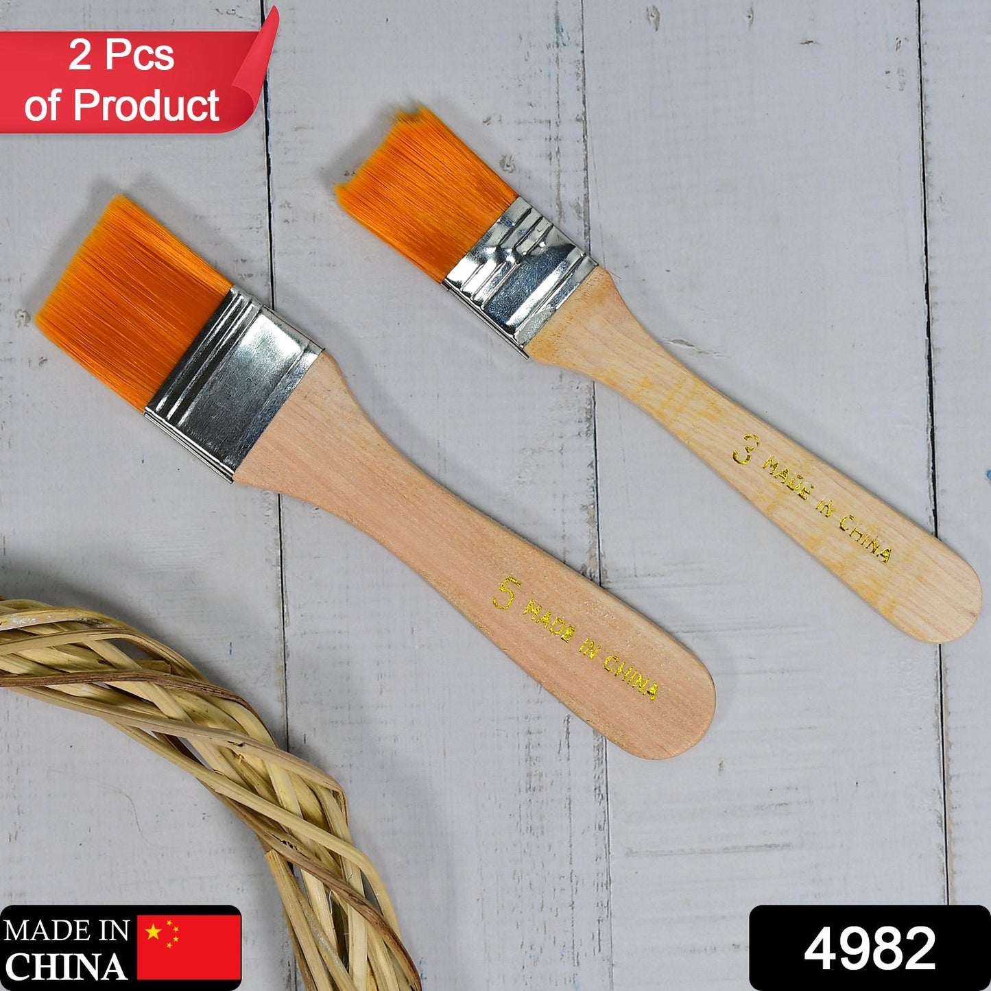 Artistic Flat Painting Brush 2pc for Watercolor & Acrylic Painting. - Springkart 